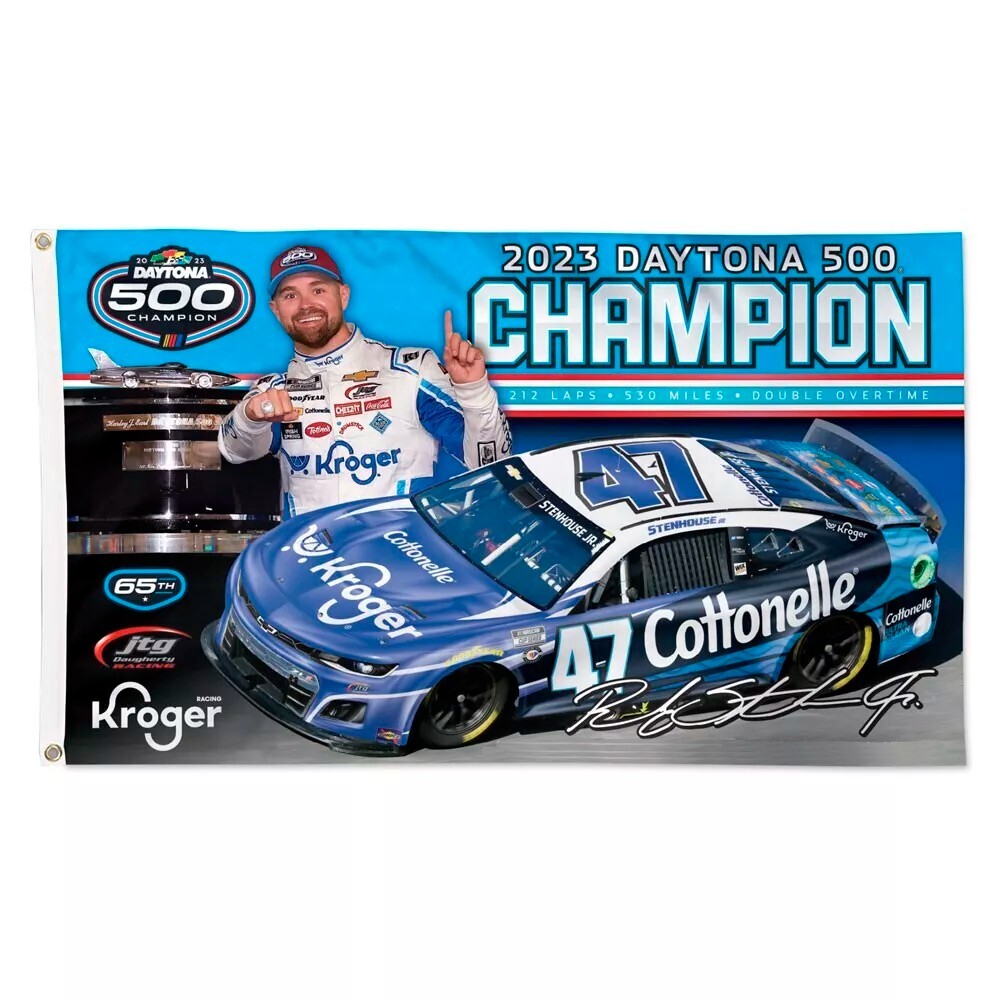 2023 Ricky Stenhouse Jr #47 Car Champion Daytona Racing 3x5 FT Flag Wall Decore