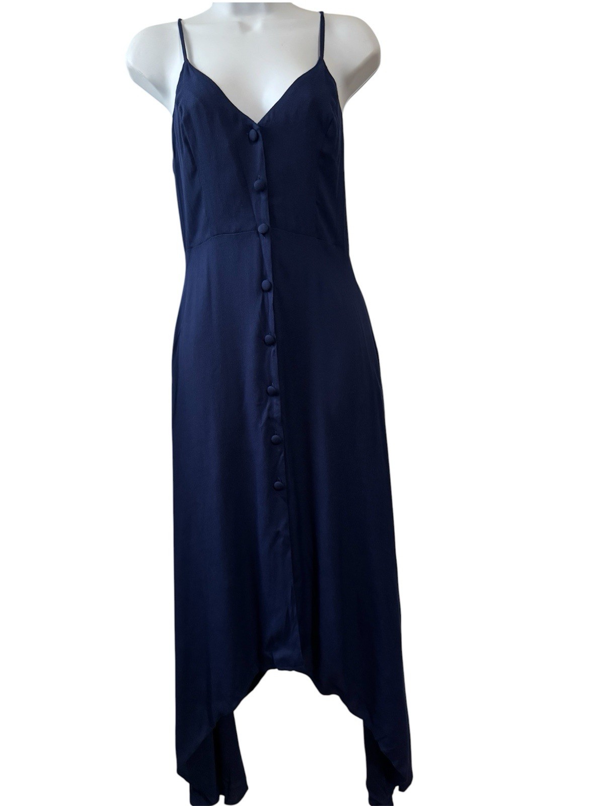 NEW Reformation Blue Savannah Asymmetrical Hem Button Up Dress Sz 2 Women’s NEW Reformation Blue Savannah Asymmetrical Hem Button Up Dress Sz 2 Women’s