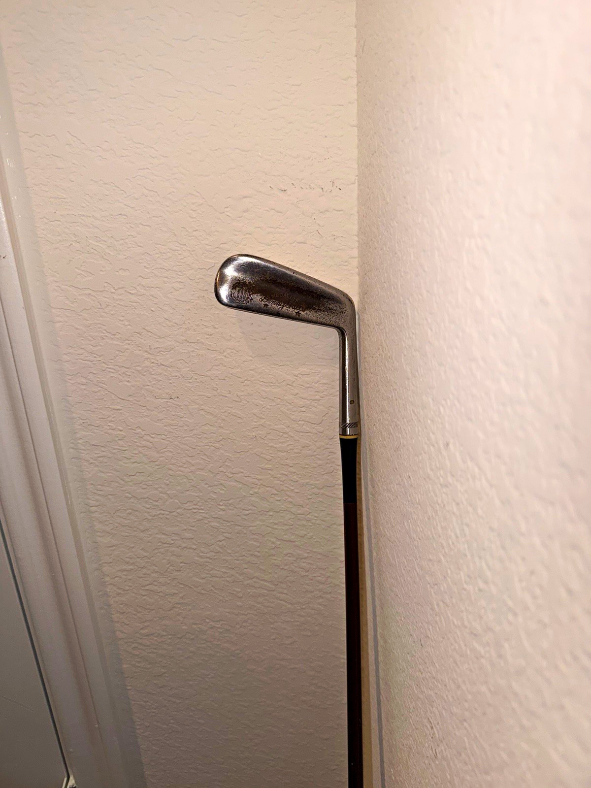 Vintage Burke Hickory Wood Shaft Putter Golf Club Right Handed Chrome Steel