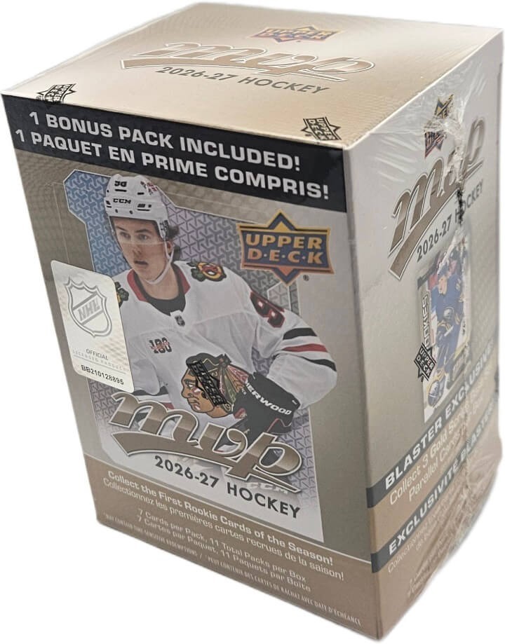 2026-27 Upper Deck MVP Hockey Factory Sealed 11 Pack Blaster Box 77 Cards