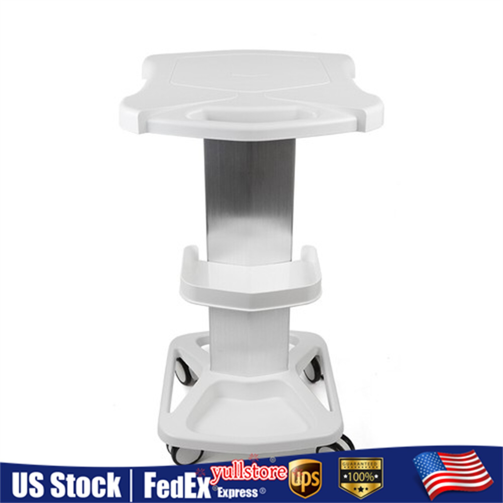 Mobile Trolley Medical Cart Medical Rolling Stand Storage Shelf w/ 4 Wheels