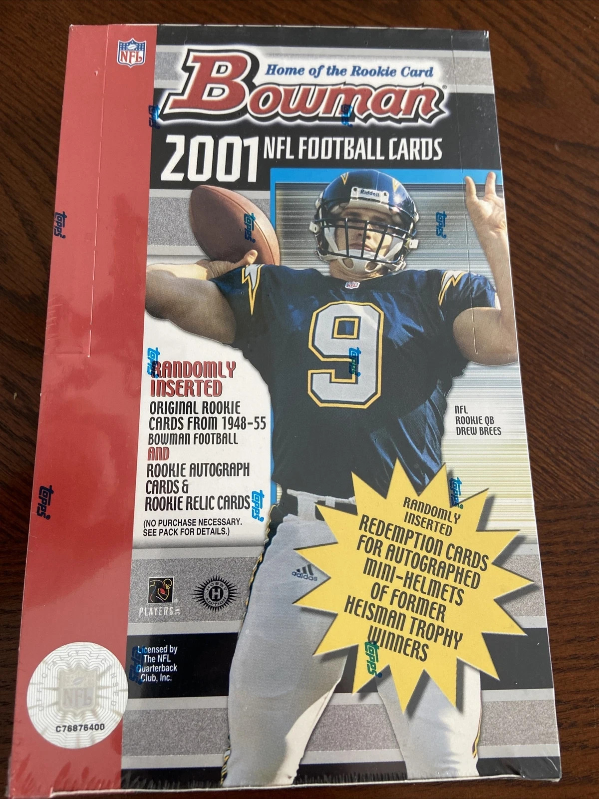 2001 Bowman NFL Football Sealed HTA Hobby Box Brees Tomlinson Wayne Vick RC Nice