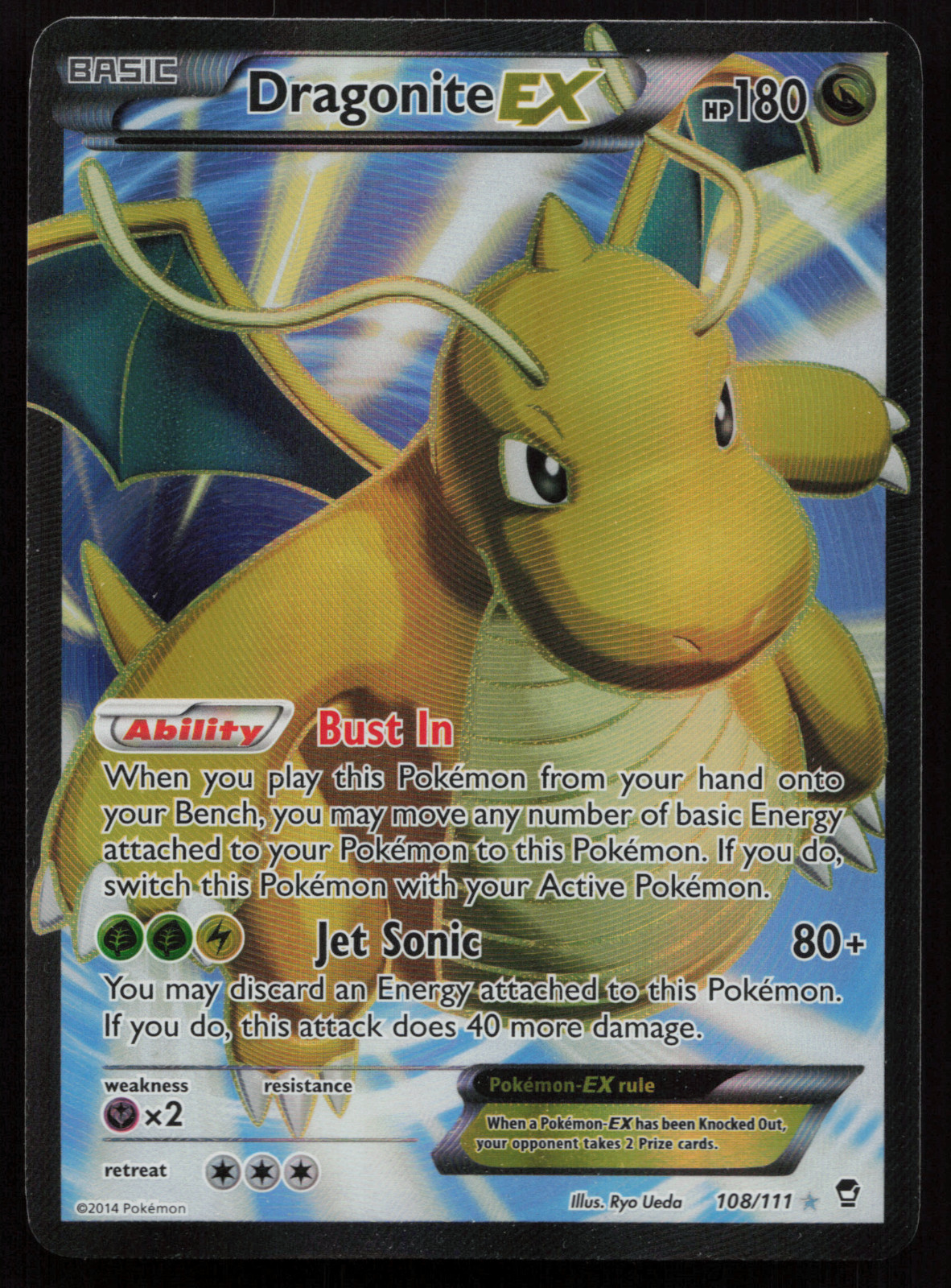 PL Dragonite EX (108 Full Art) 108/111 XY - Furious Fists Holo