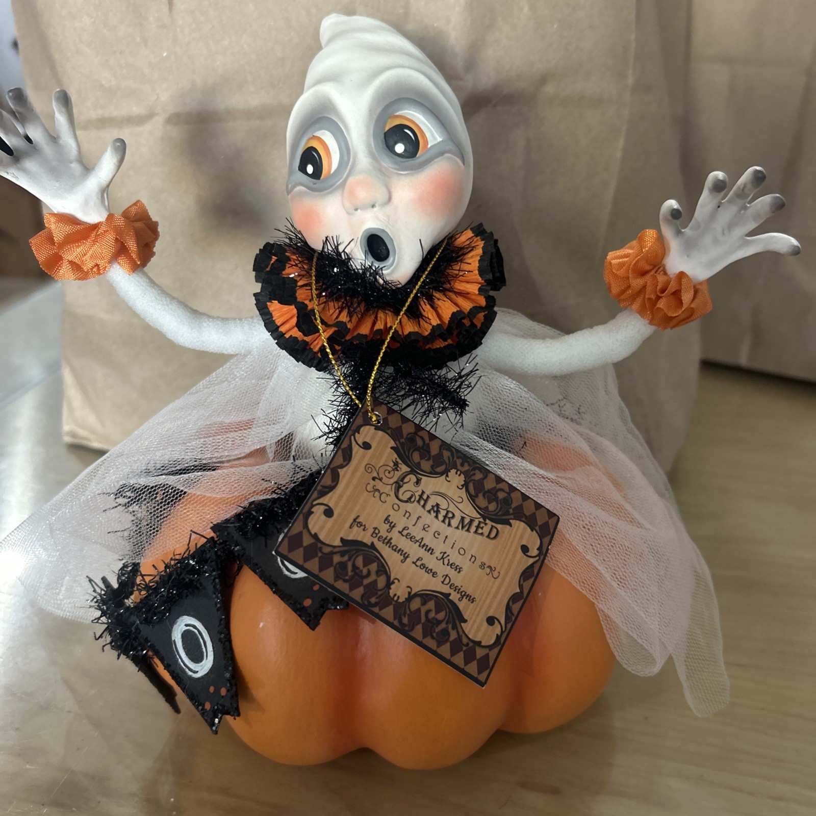 New Bethany Lowe Halloween Binx Boo Ghost LA4052 LeeAnn Kress Ships Free