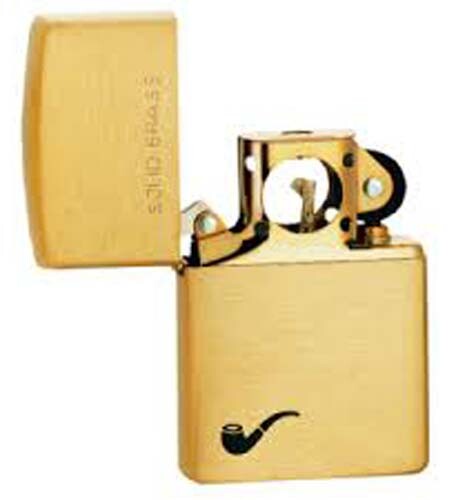 Genuine Solid Brass Zippo Pipe Lighter with Pipe Smoker Logo