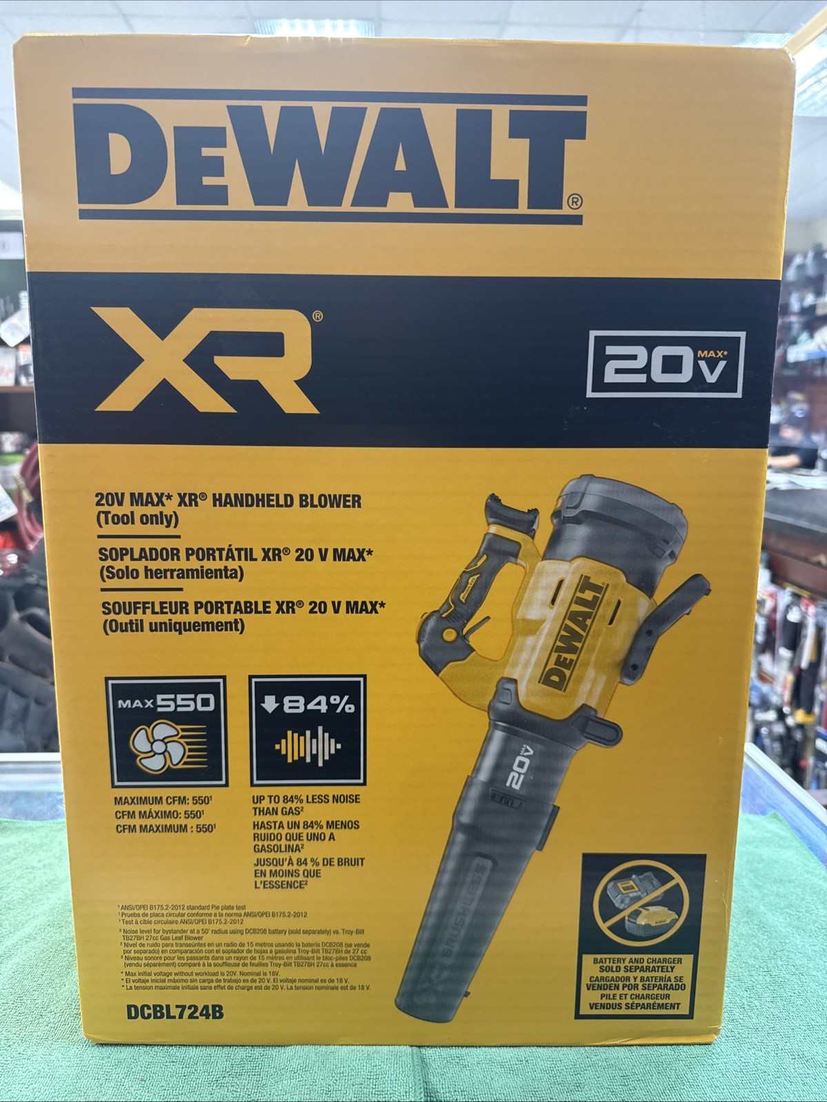 NEW DeWalt DCBL724B 20V 133MPH 550CFM Cordless Leaf Blower- Tool Only NEW DeWalt DCBL724B 20V 133MPH 550CFM Cordless Leaf Blower- Tool Only