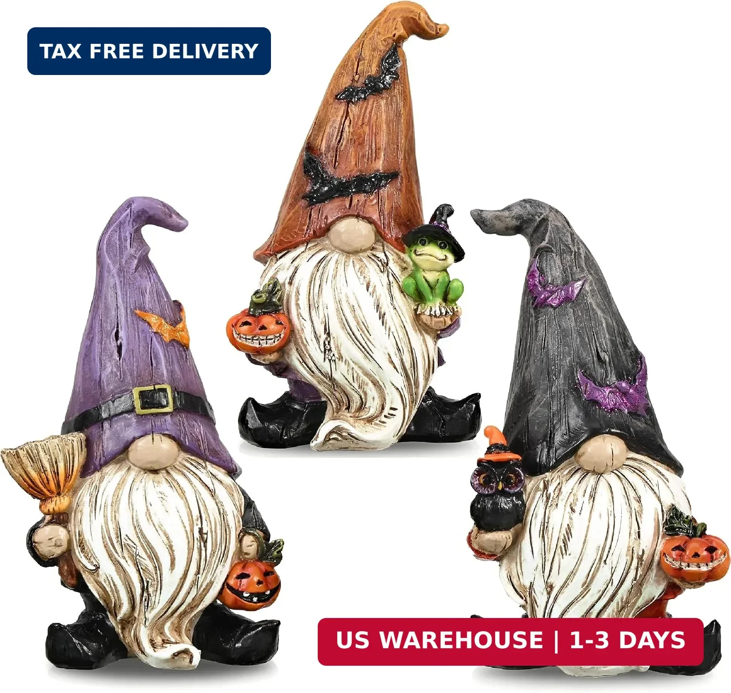 Valery Madelyn Gnomes Halloween Decorations Indoor, 3 Pcs Resin Gnome Decor for Valery Madelyn Gnomes Halloween Decorations Indoor, 3 Pcs Resin Gnome Decor for