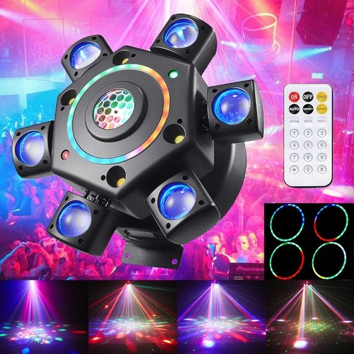6 Arms Bee Eye Stage Light LED Moving Head Beam Light Laser DJ Disco Party Bar
