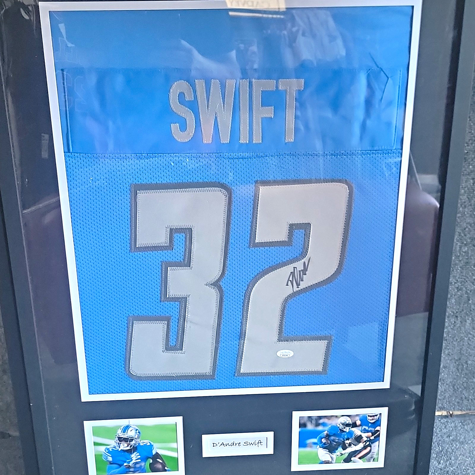 D'Andre Swift Detroit Lions #32 Signed Blue Jersey JSA Authenticated