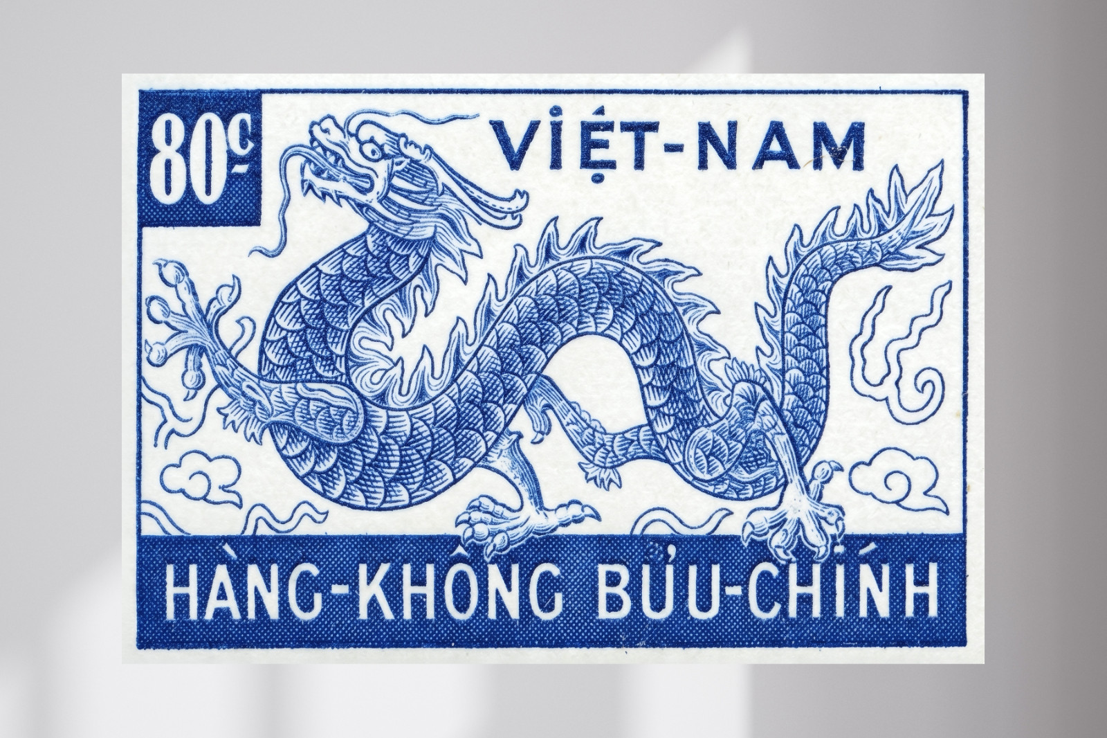 Vintage 1952 Vietnam Dragon Stamp Archival Quality Fine Art Poster Print
