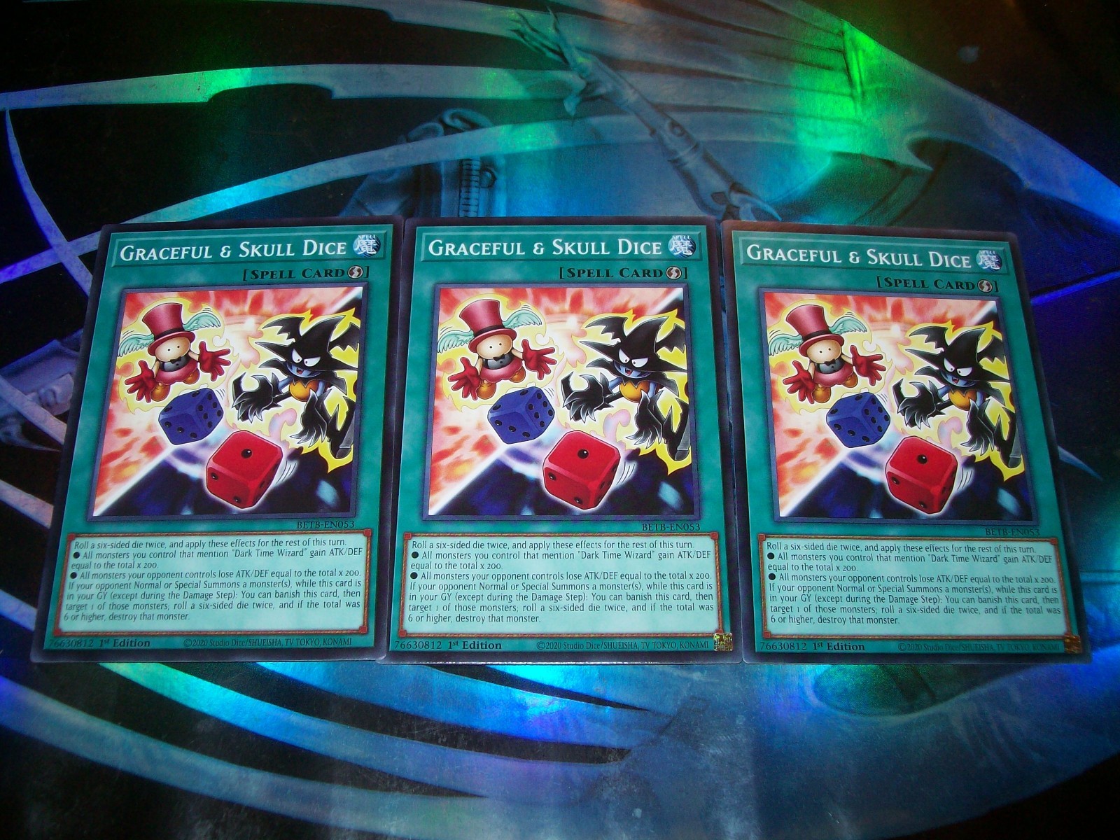 3x Graceful & Skull Dice 1st Edition Common BETB-EN053 Yu-Gi-Oh 3x Graceful & Skull Dice 1st Edition Common BETB-EN053 Yu-Gi-Oh