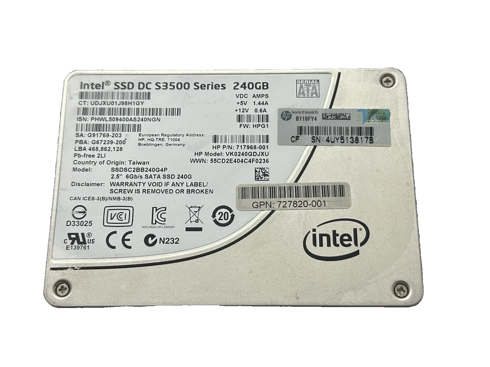 Intel Solid-State Drive DC S3500 Series 240GB Internal 2.5 Intel Solid-State Drive DC S3500 Series 240GB Internal 2.5