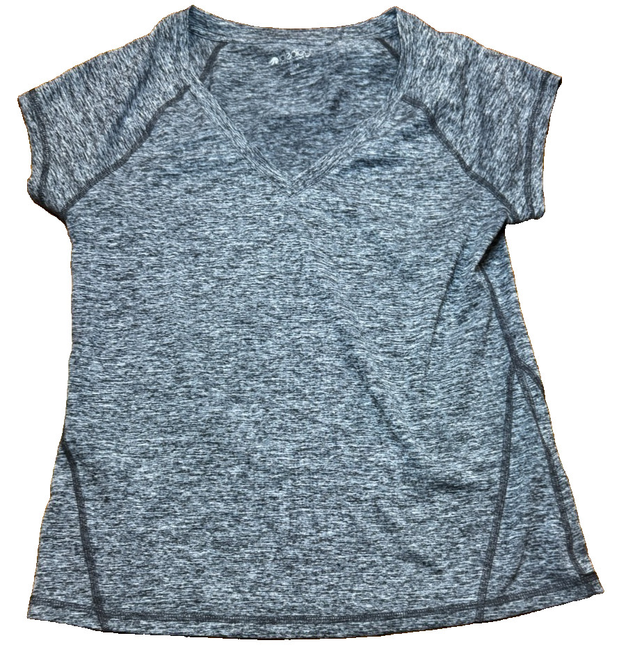 Ideology Women\'s Medium Gray Heather V-Neck Athletic Performance T-Shirt