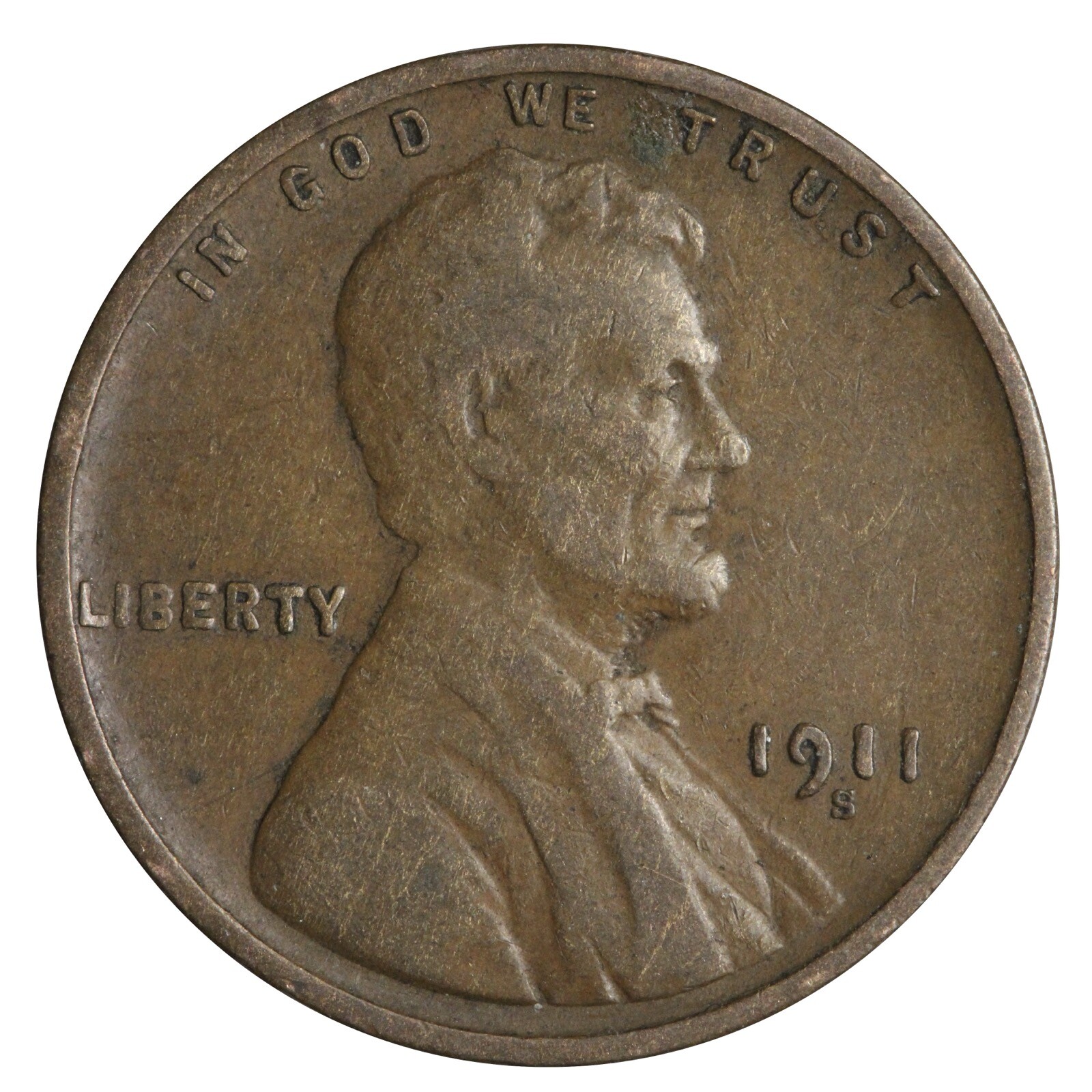 1911-S Lincoln Wheat Cent Penny F/VF Complete Your Album