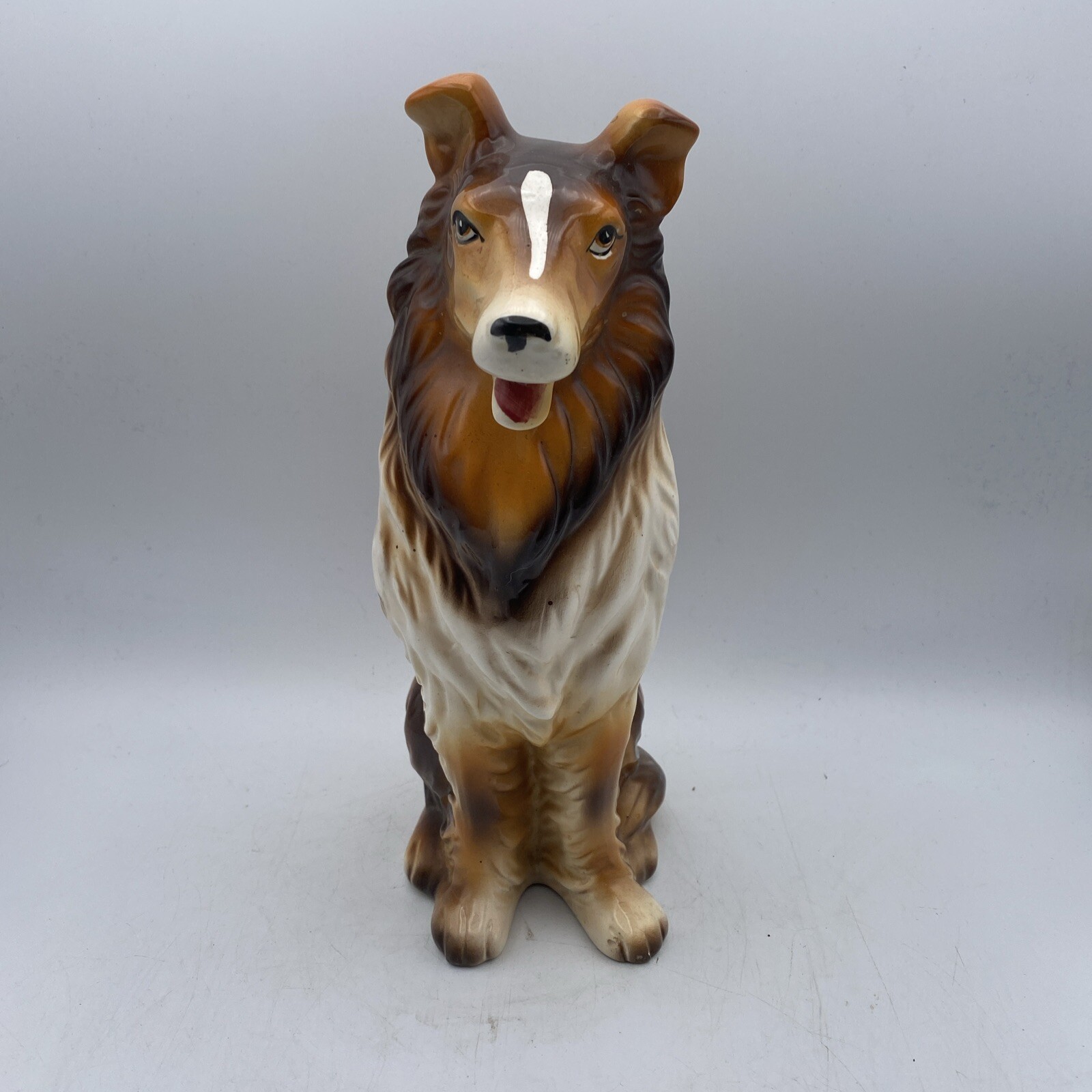 Vintage 10.5” Ceramic Collie Dog Figurine Statue Decor Vintage 10.5” Ceramic Collie Dog Figurine Statue Decor