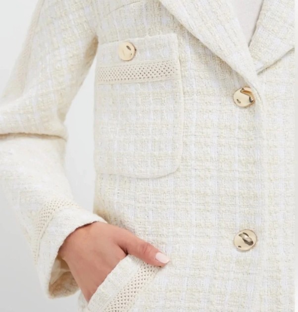 NWOT Tuckernuck Renata Jacket. Ivory w/ Gold Buttons Small. Retail $298