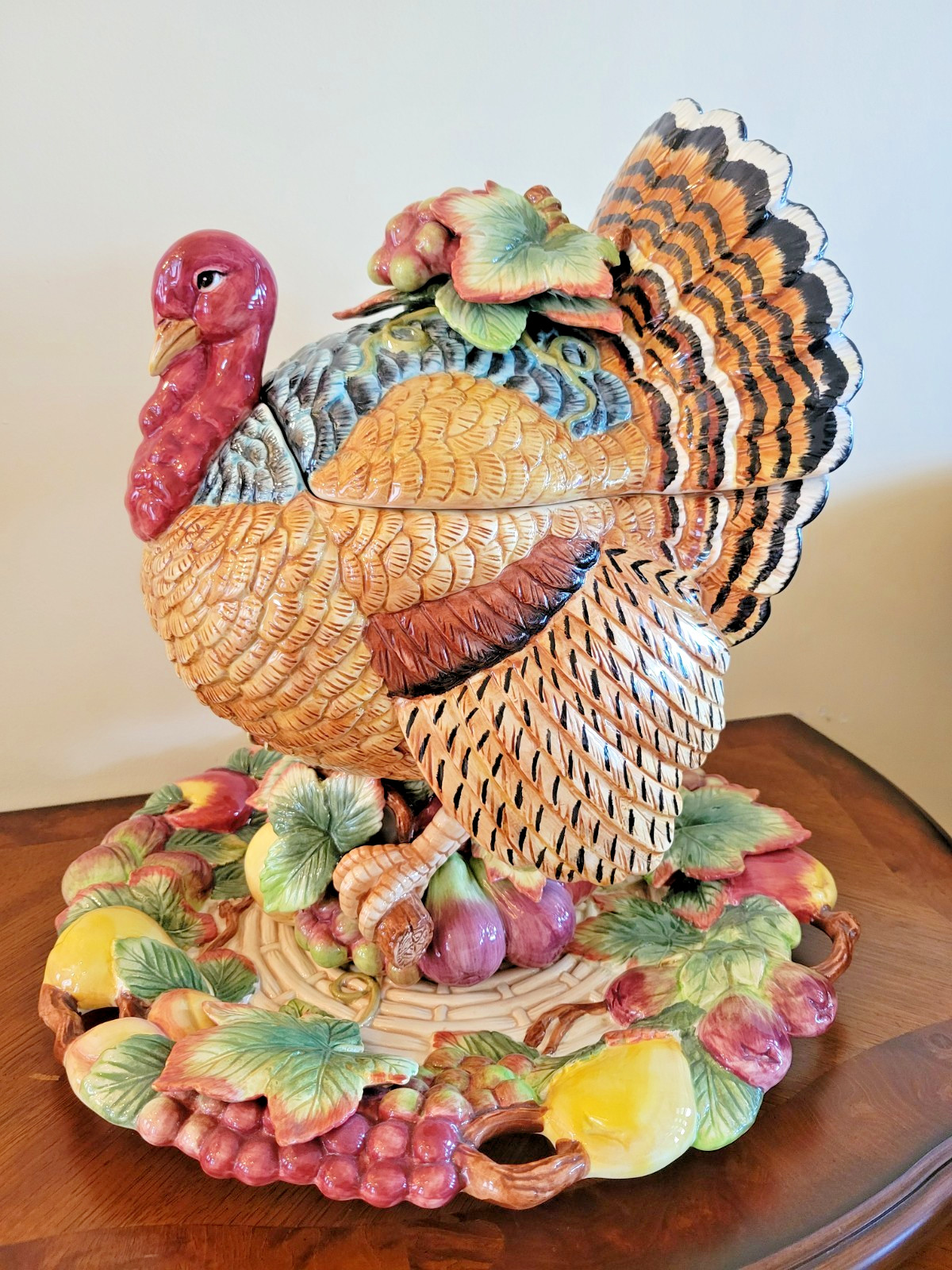 FITZ & FLOYD COUNTRY GOURMET THANKSGIVING TURKEY TUREEN PLUS PLATTER & LADLE FITZ & FLOYD COUNTRY GOURMET THANKSGIVING TURKEY TUREEN PLUS PLATTER & LADLE