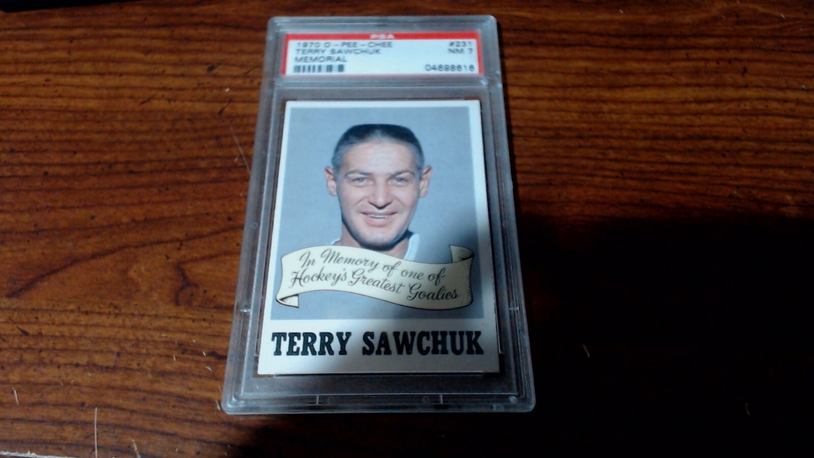 1970-71 OPC /Terry Sawchuk (In Memory) # 231 PSA 7 near mint 1970-71 OPC /Terry Sawchuk (In Memory) # 231 PSA 7 near mint