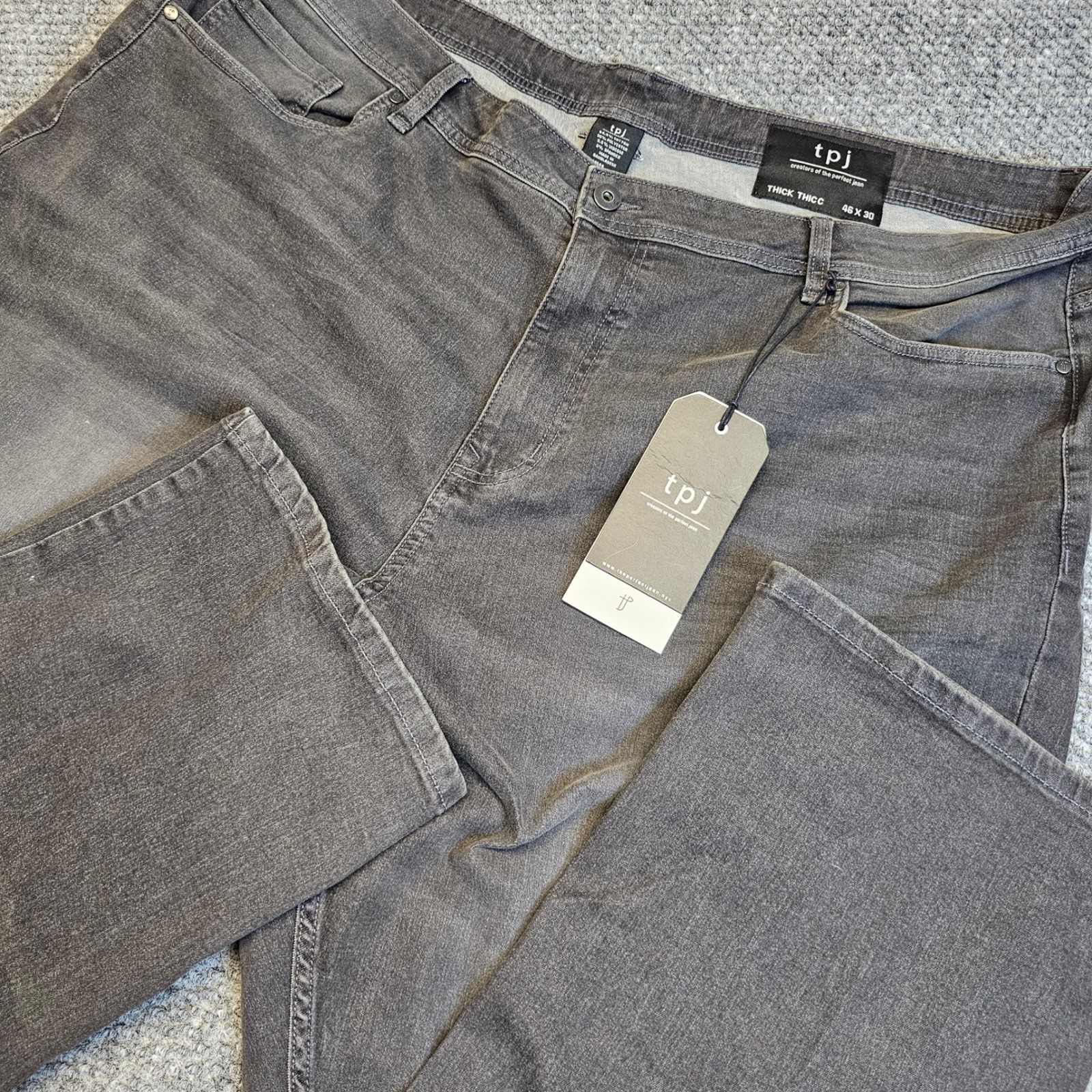 TPJ The Perfect Jean NYC Thick Thicc Jeans Mens Size 46x30 Straight Leg Denim