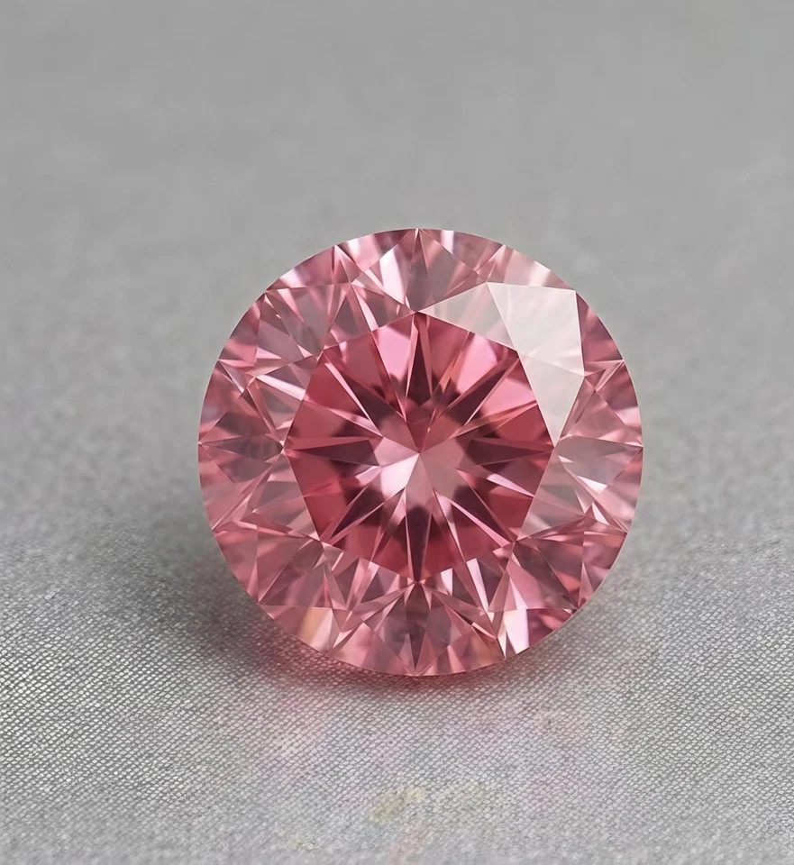 Huge 10 CT  Pink Color Round Cut VVS1 Diamond Premium Quality 14.50 MM Gemstone