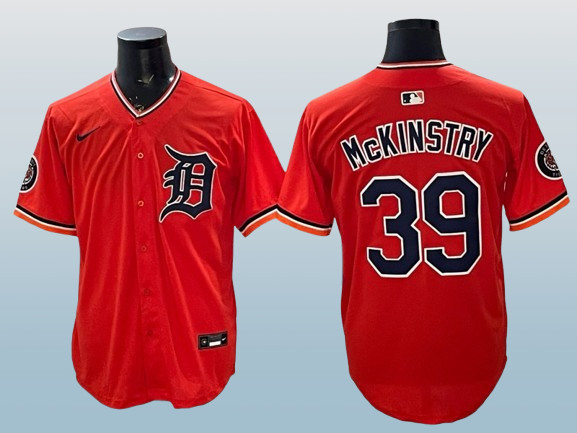 Men's Detroit Tigers #39 Zach McKinstry Orange Cool Base Stitched
