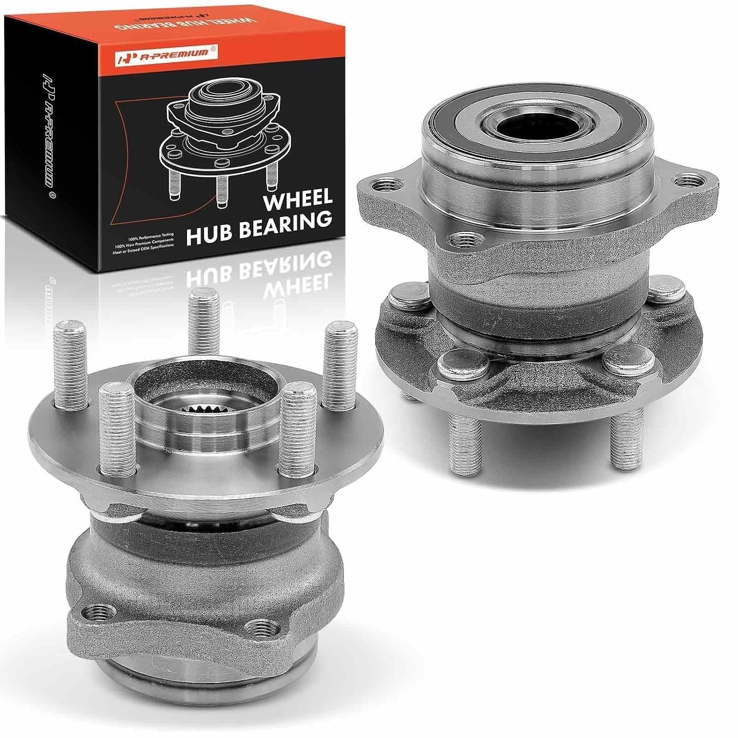 A-Premium 2 x Rear Wheel Bearing and Hub Assembly with 5-Lug