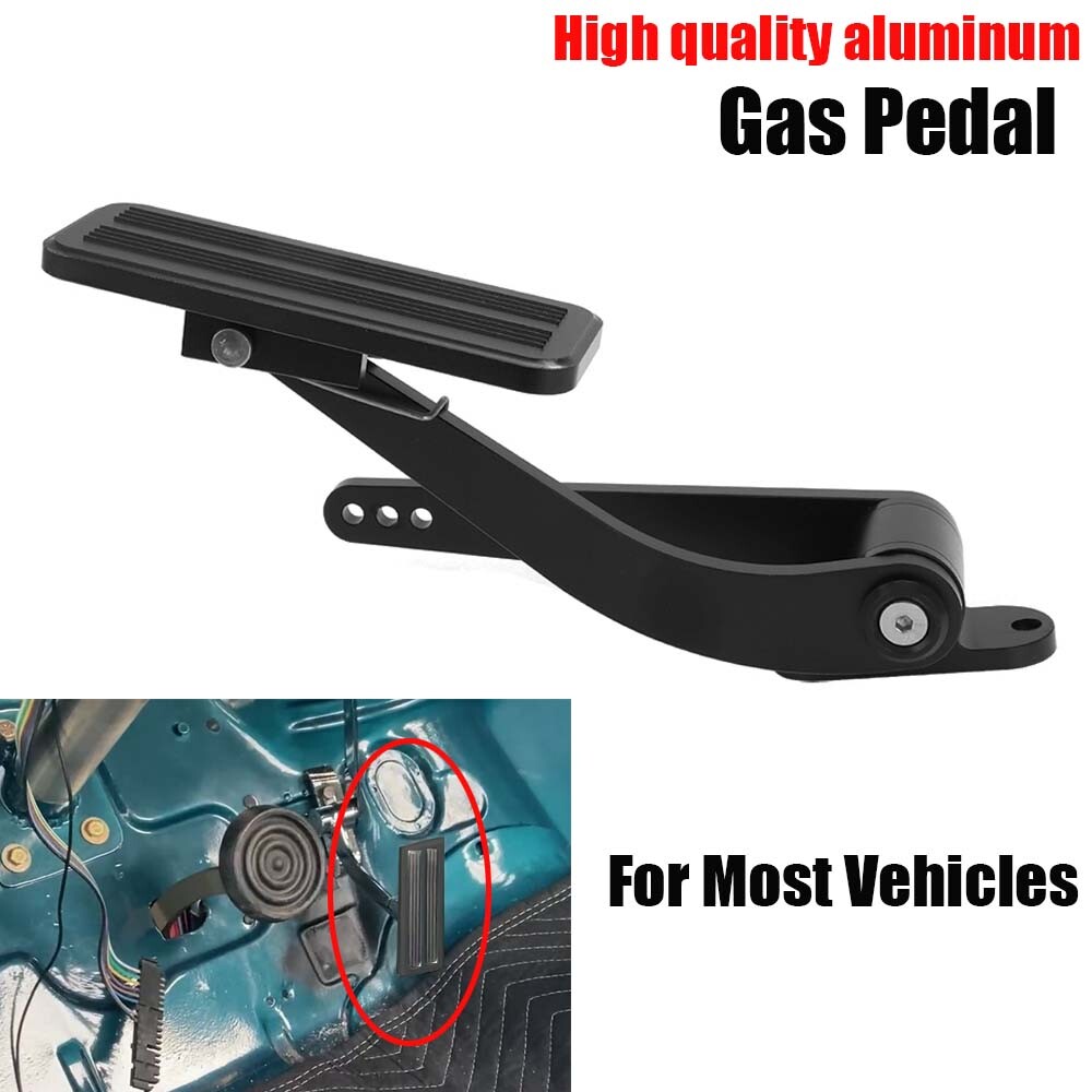 Universal Black Aluminum Gas Pedal Throttle Firewall Mount Street Rat Rod GM