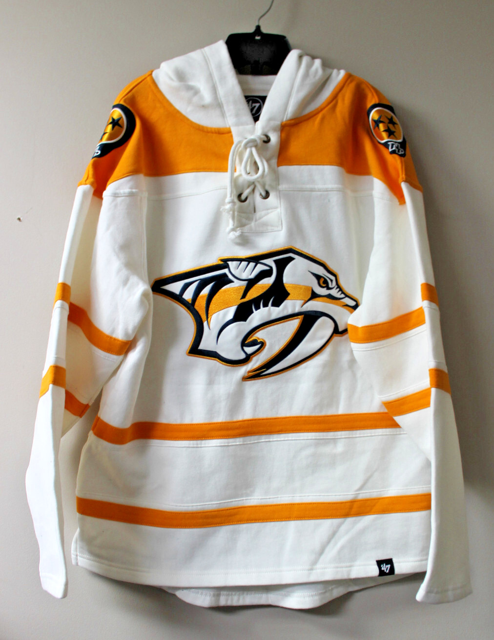 New NHL Nashville Predators Lacer jersey style midweight cotton hoodie men XXL