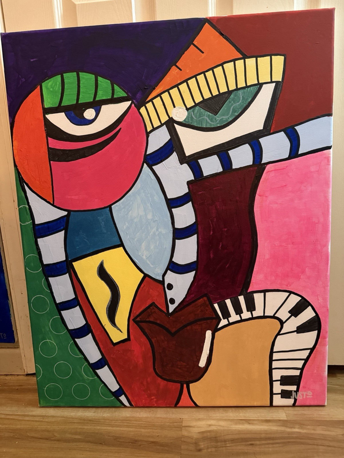 JUSTO Original Abstract Painting Acrylic on canvas 24x30