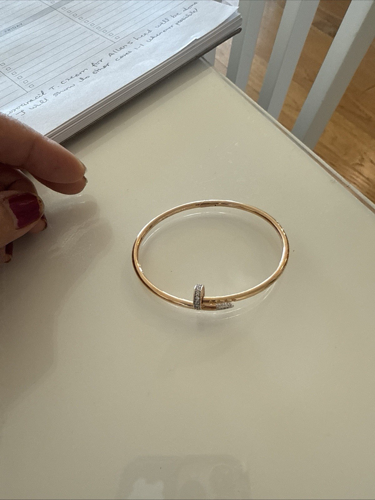 18k Solid Rose Gold Bracelet For Women