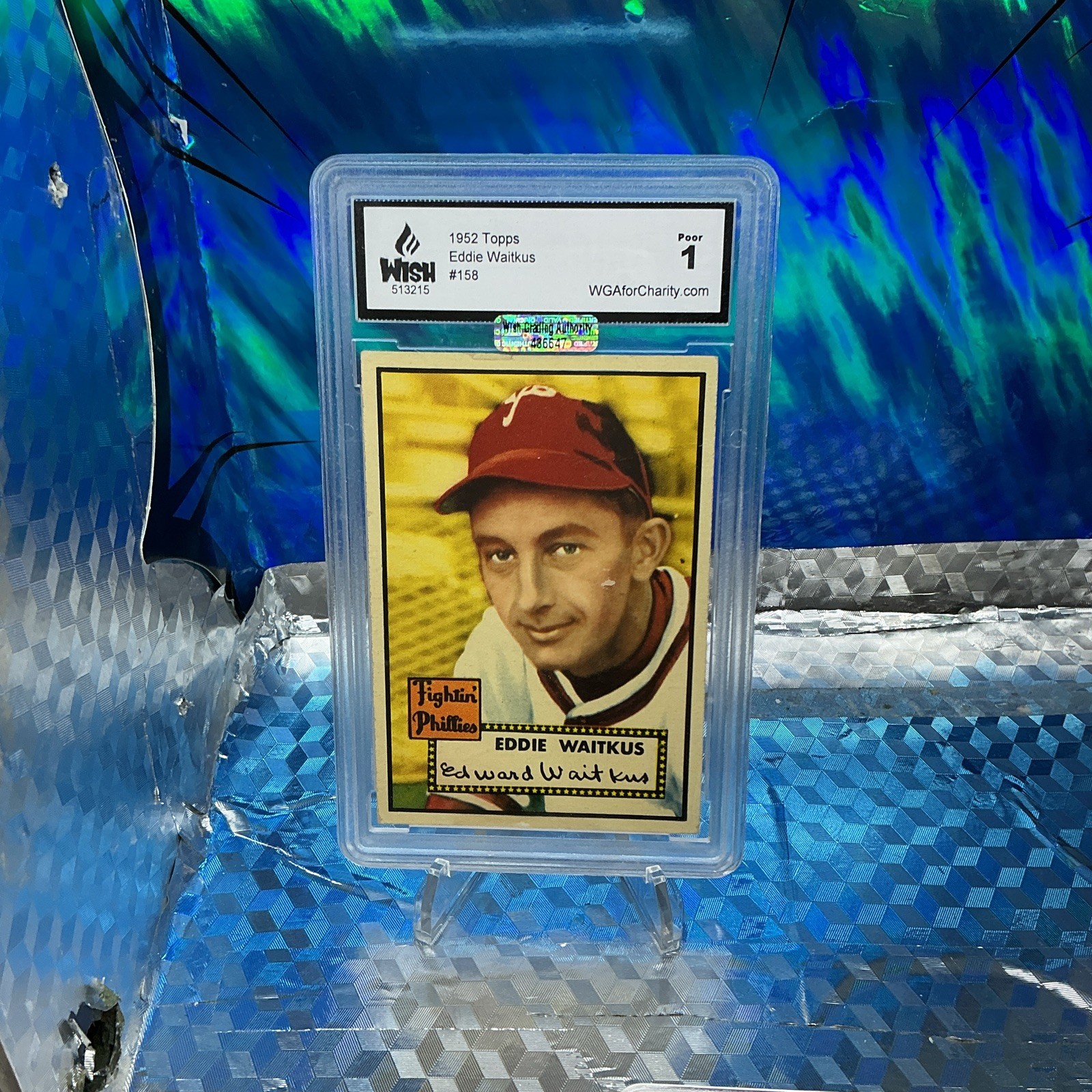 1952 Topps - Eddie Waitkus #158 Gray Back Graded 1