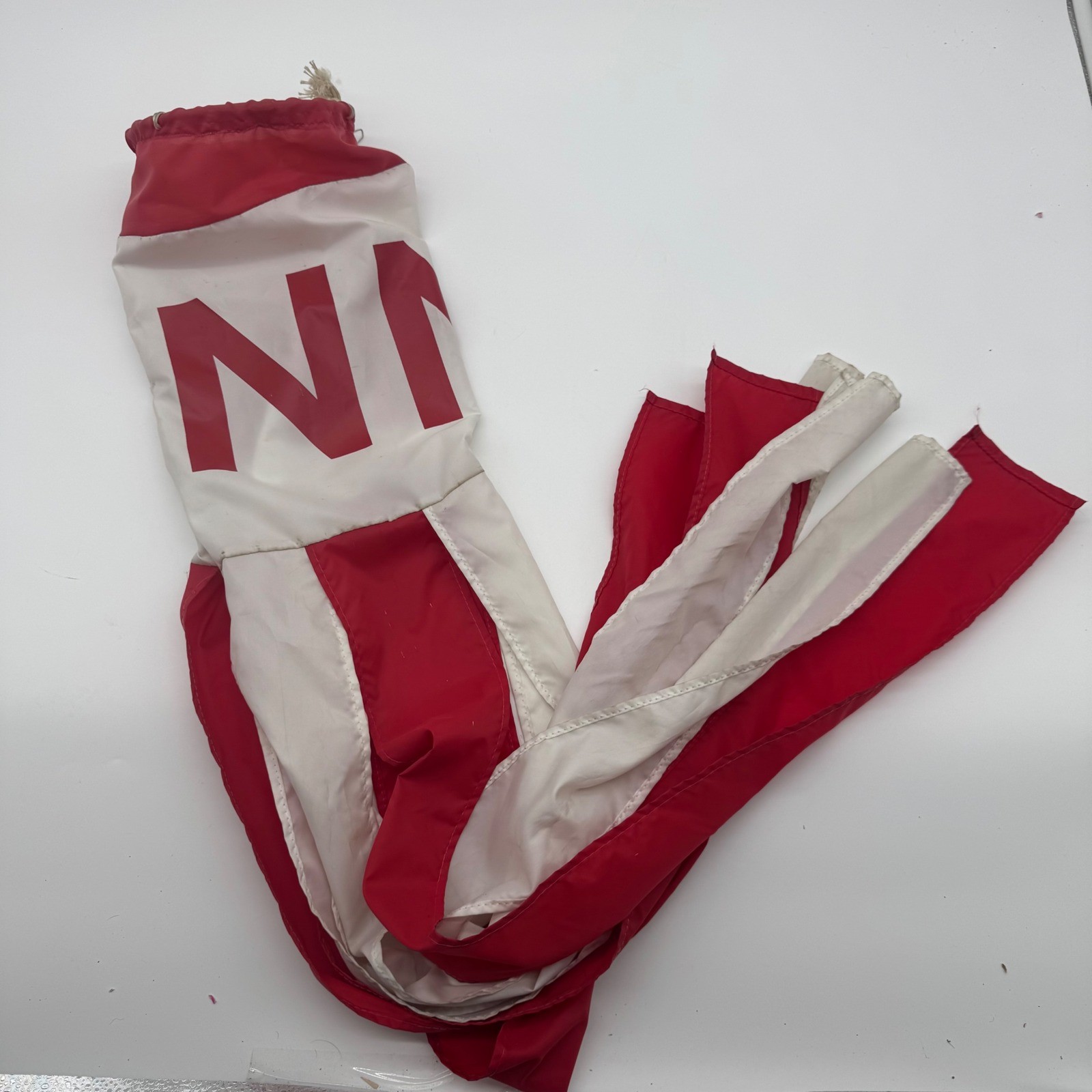 Vintage Nebraska Cornhuskers Windsock Red White Hanging Flag Decor 50 Inch USA