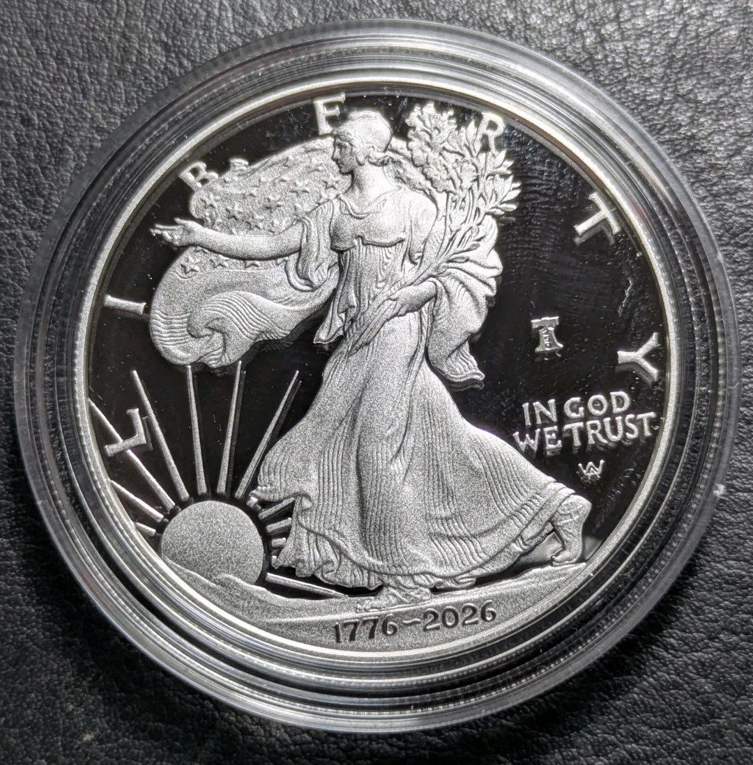 1776 - 2026 W SiIver Eagle Proof $1 250th Liberty Bell Privy First Strike