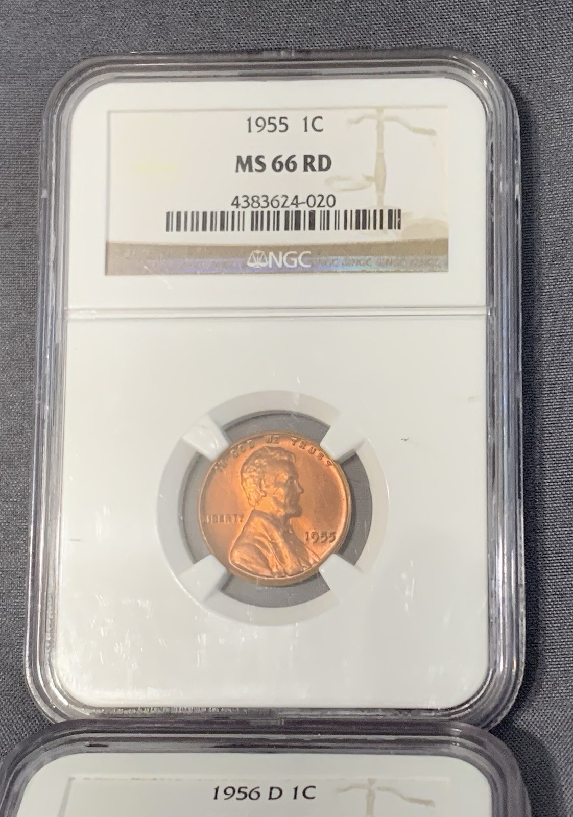 1955 P Lincoln Wheat Cent Penny NGC MS66 RD.. BEAUTIFUL LUSTER  & TONING