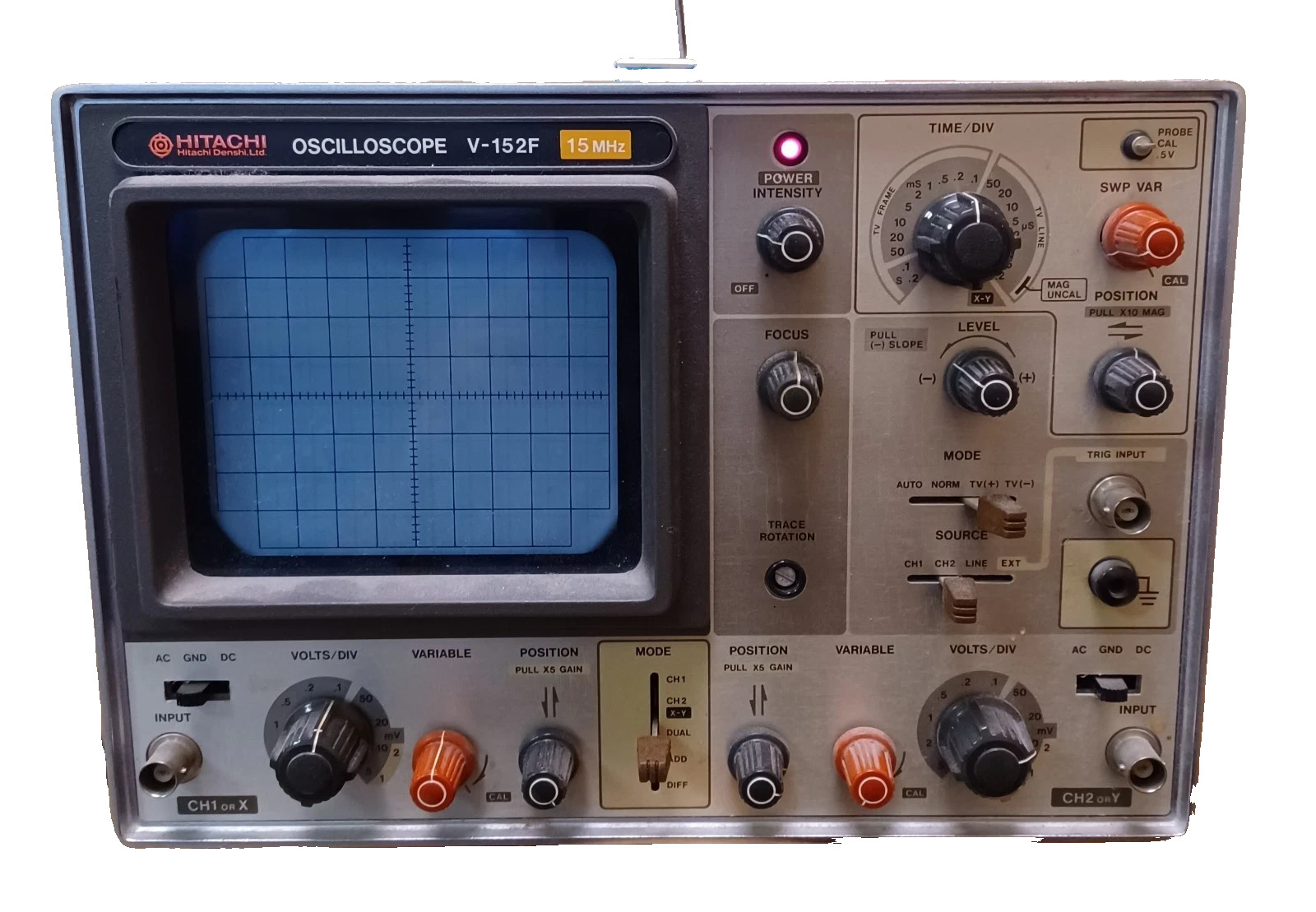 Vintage Hitachi V-152F 15MHz Analog Oscilloscope