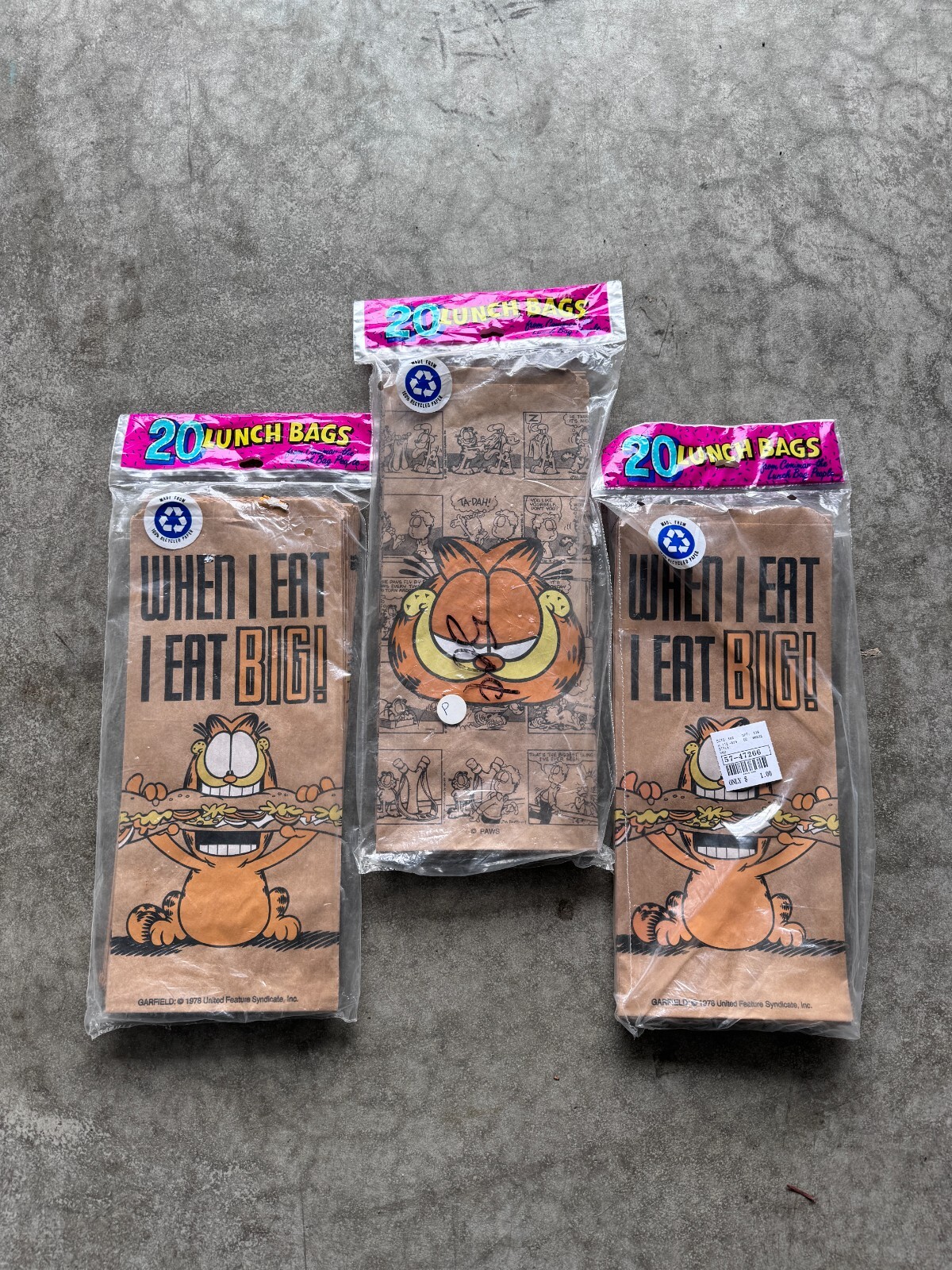 NOS Vintage Garfield The Cat Lunch Bags Made In USA Jim Davis Odie | NEW SEALED NOS Vintage Garfield The Cat Lunch Bags Made In USA Jim Davis Odie | NEW SEALED