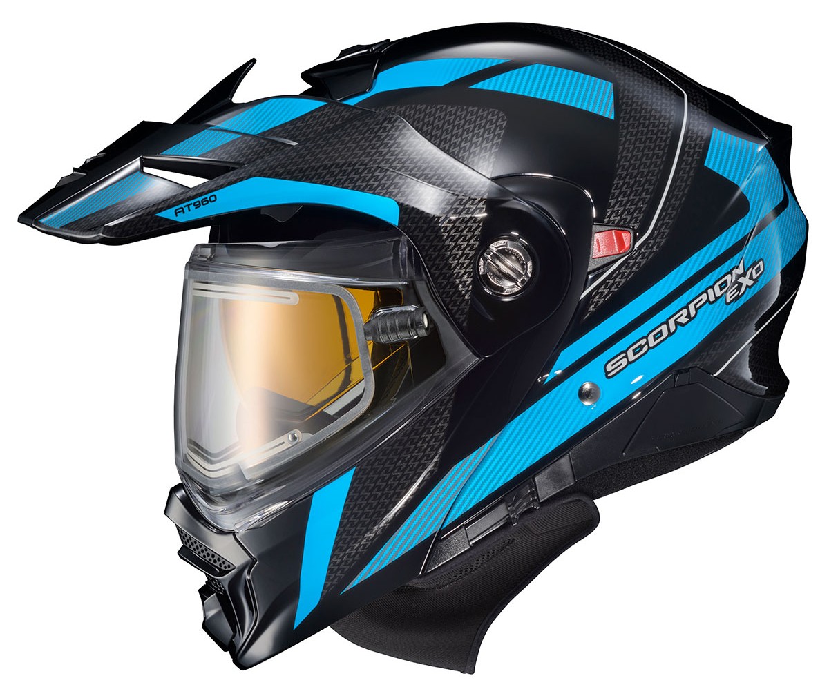 Scorpion EXO-AT960 Hicks Modular Snow Helmet w/Heated Electric Shield Blue