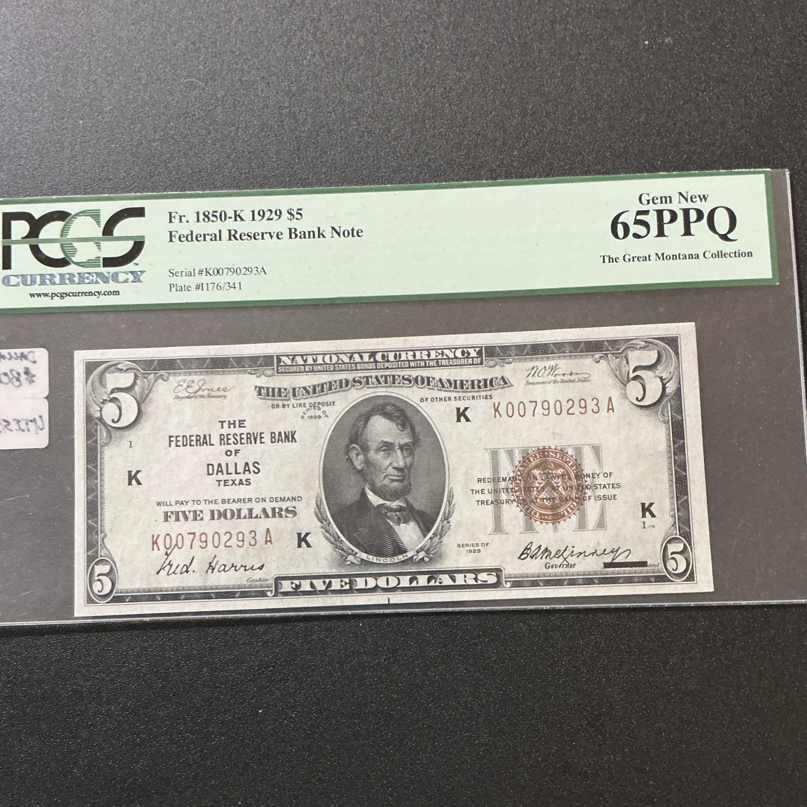 1929 $5 Federal Reserve Bank Note Fr. 1850-K PCGS Currency 65 PPQ