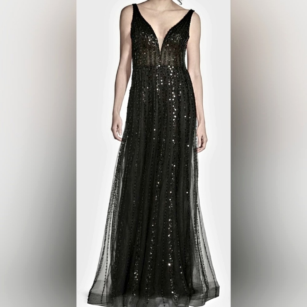 Elegant Black Sequin Evening Gown Elegant Black Sequin Evening Gown