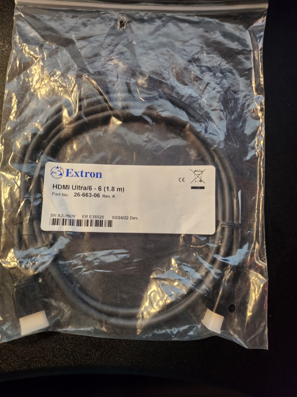 Extron Ultra/6 HDMI Cable 6\' (1.8m) 26-663-06 Ultra Flexible 4k/60