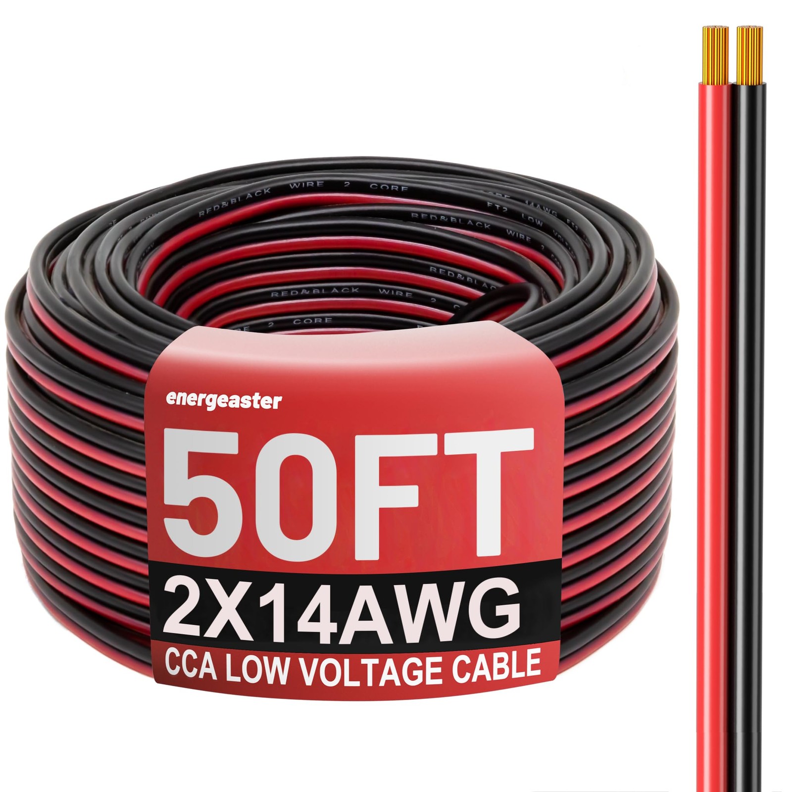14 Gauge Wire, 14AWG Automotive Electrical Cord 50FT 2 Conductor Red Black 12... 14 Gauge Wire, 14AWG Automotive Electrical Cord 50FT 2 Conductor Red Black 12...