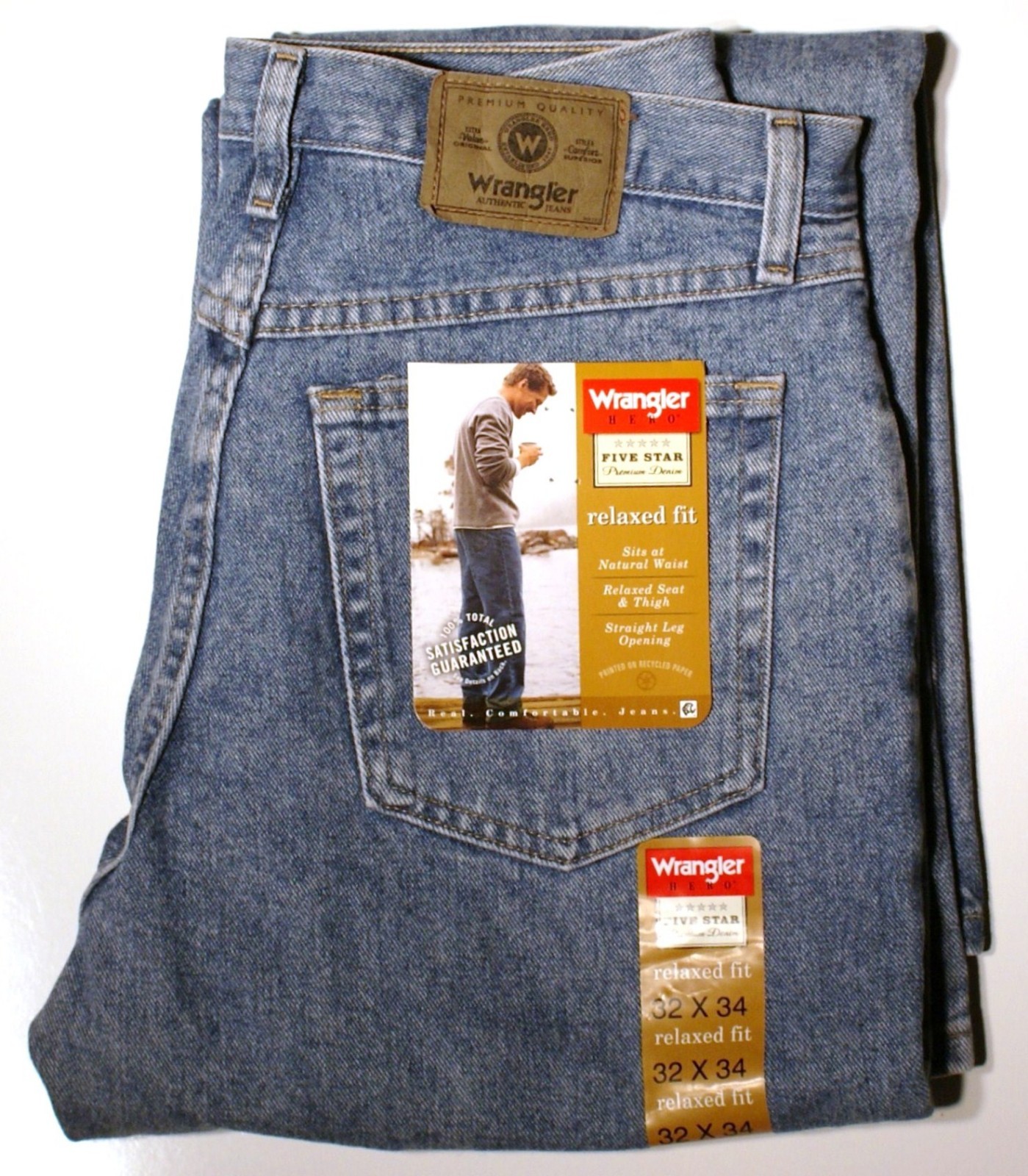 New Wrangler Relaxed Fit Jeans Men\'s Big and Tall Sizes Four Colors Available