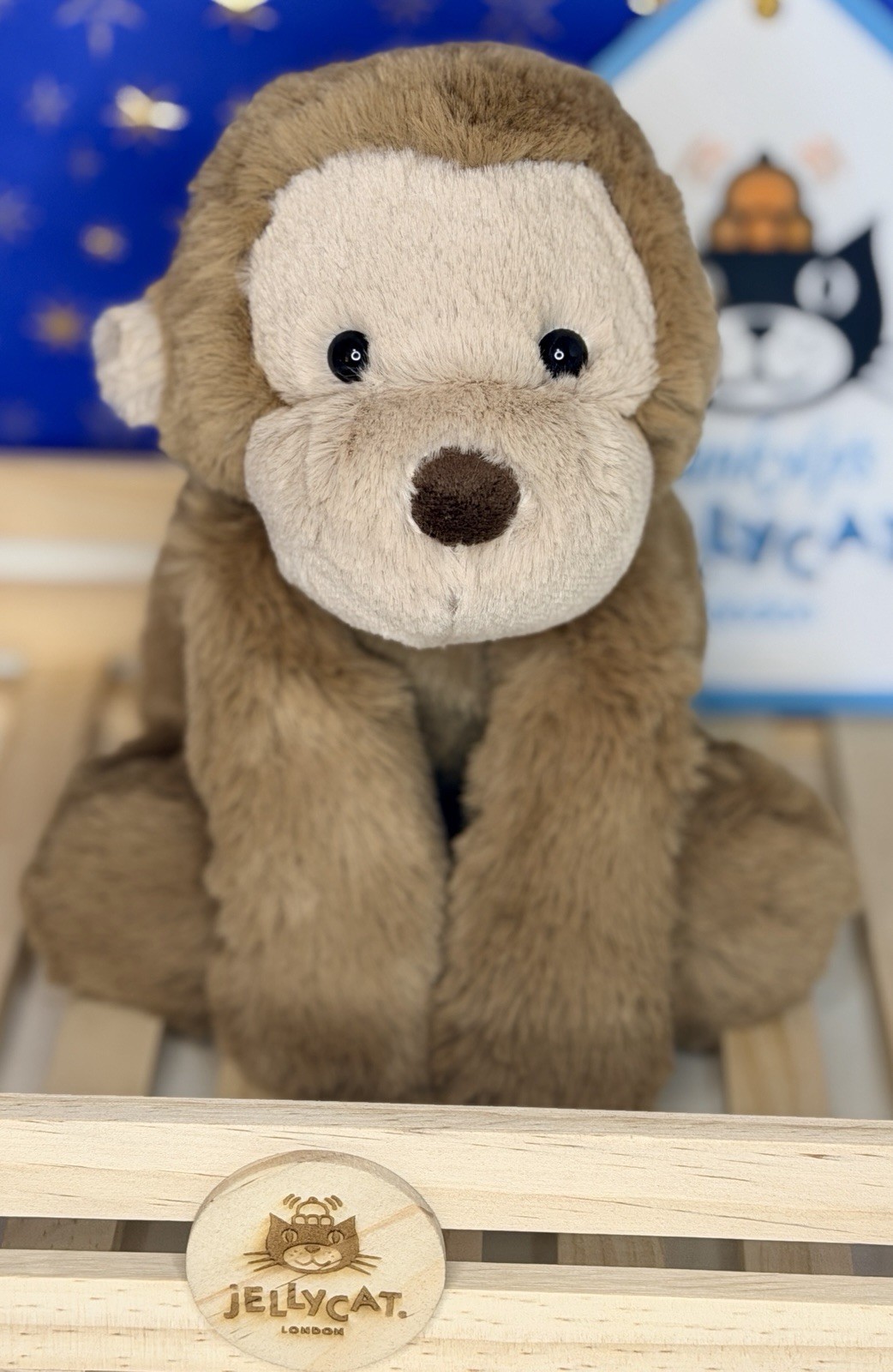 Jellycat Smudge Monkey - Medium Authentic - NWT + Dust Bag & Tag Shield 🐵 💙