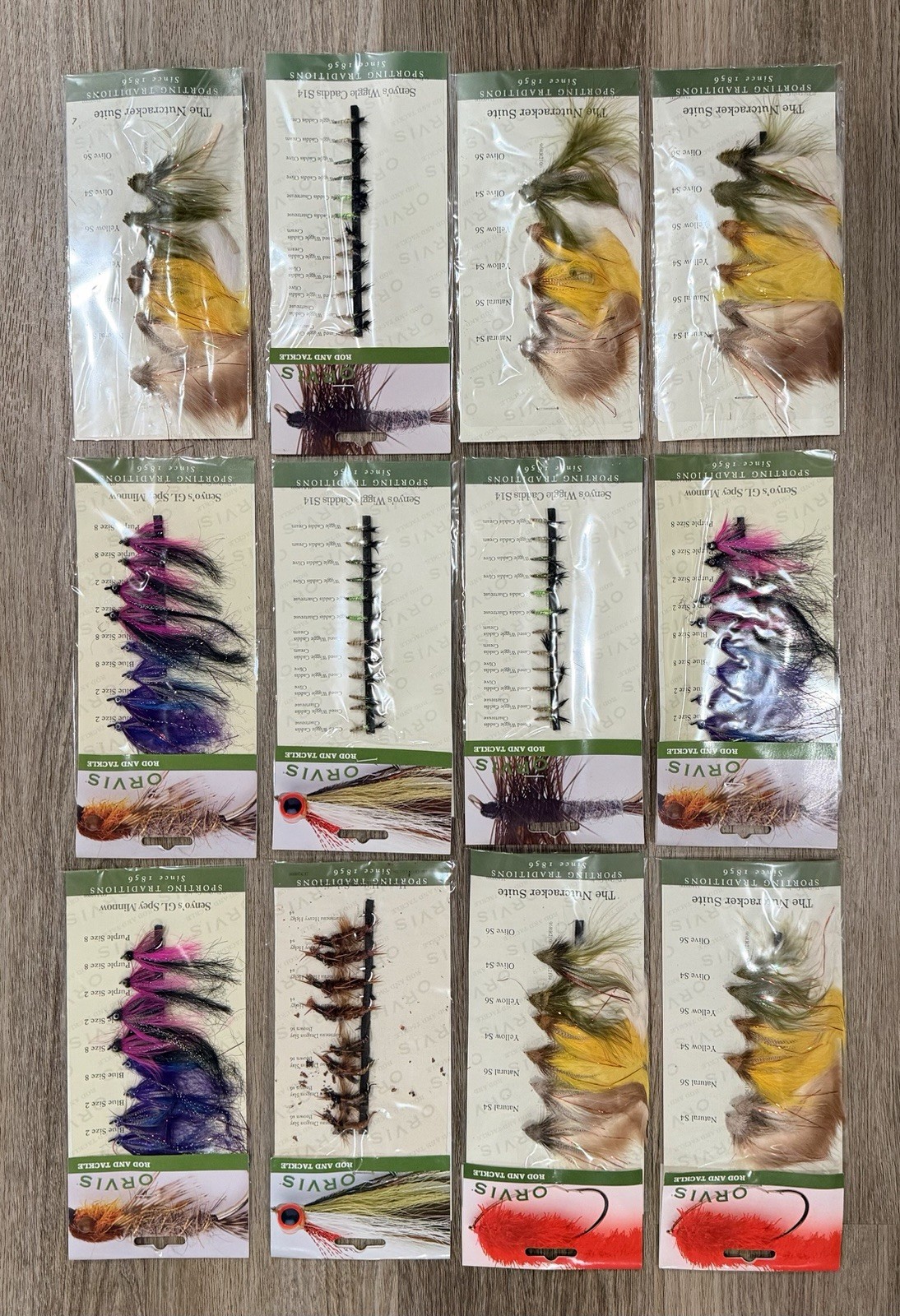 Orvis Fly Fishing Flies Lot 12 Packs 102 Flies Senyo Nutcracker Spey Caddis NOS
