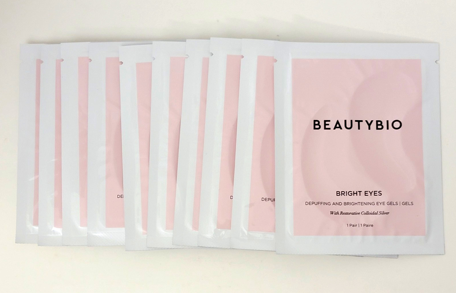 10 pk BEAUTYBIO BRIGHT EYES Depuffing and Brightening Eye Gels 1 pair per pack 10 pk BEAUTYBIO BRIGHT EYES Depuffing and Brightening Eye Gels 1 pair per pack