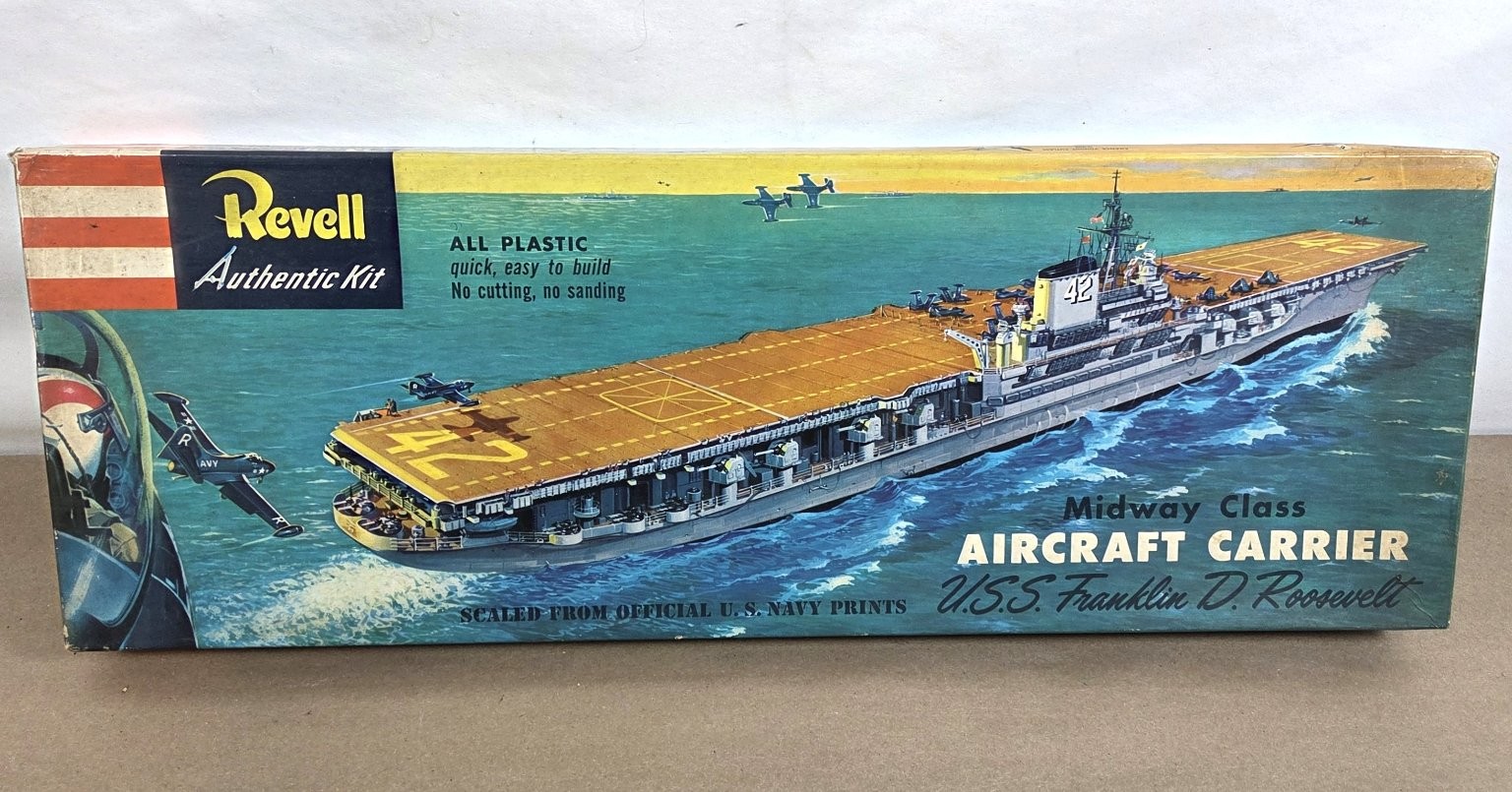 Vintage Revell Authentic Kit USS Franklin D. Roosevelt Midway Class Aircraft Vintage Revell Authentic Kit USS Franklin D. Roosevelt Midway Class Aircraft
