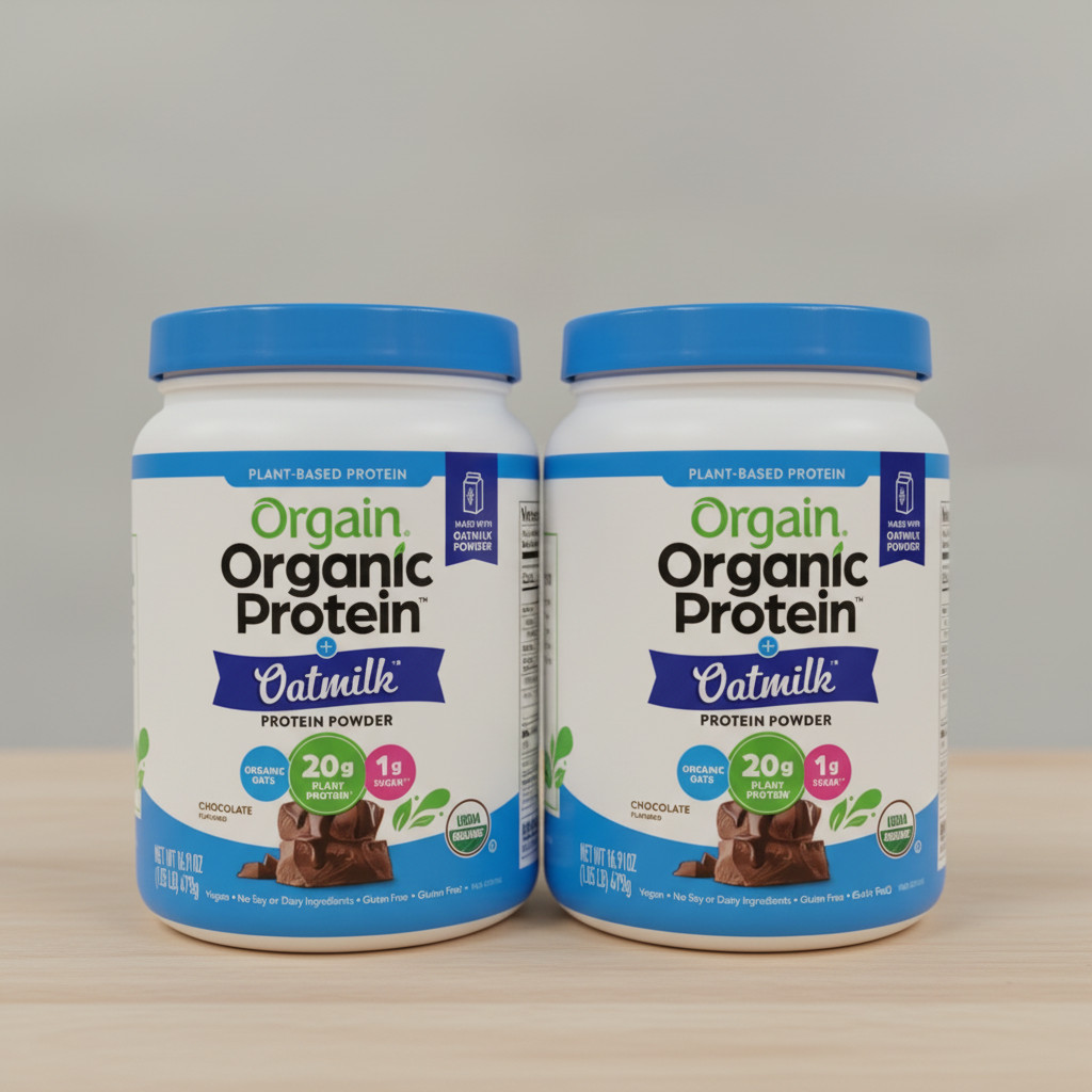 2x 10/26 READ Orgain Organic Vegan Protein Powder + Oat Milk, Chocolate - 20g Pl