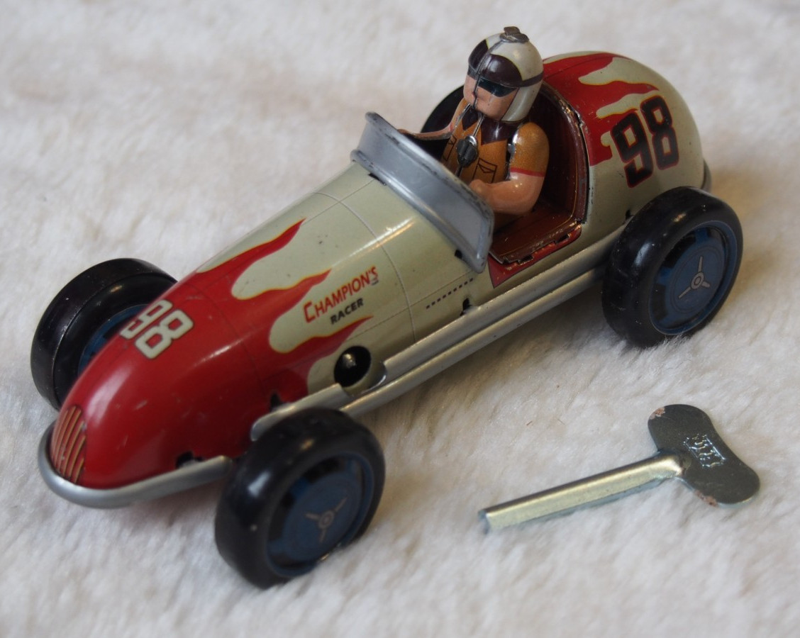 wind up tinplate tin plated toy #98 racing sports car antique classic MS508
