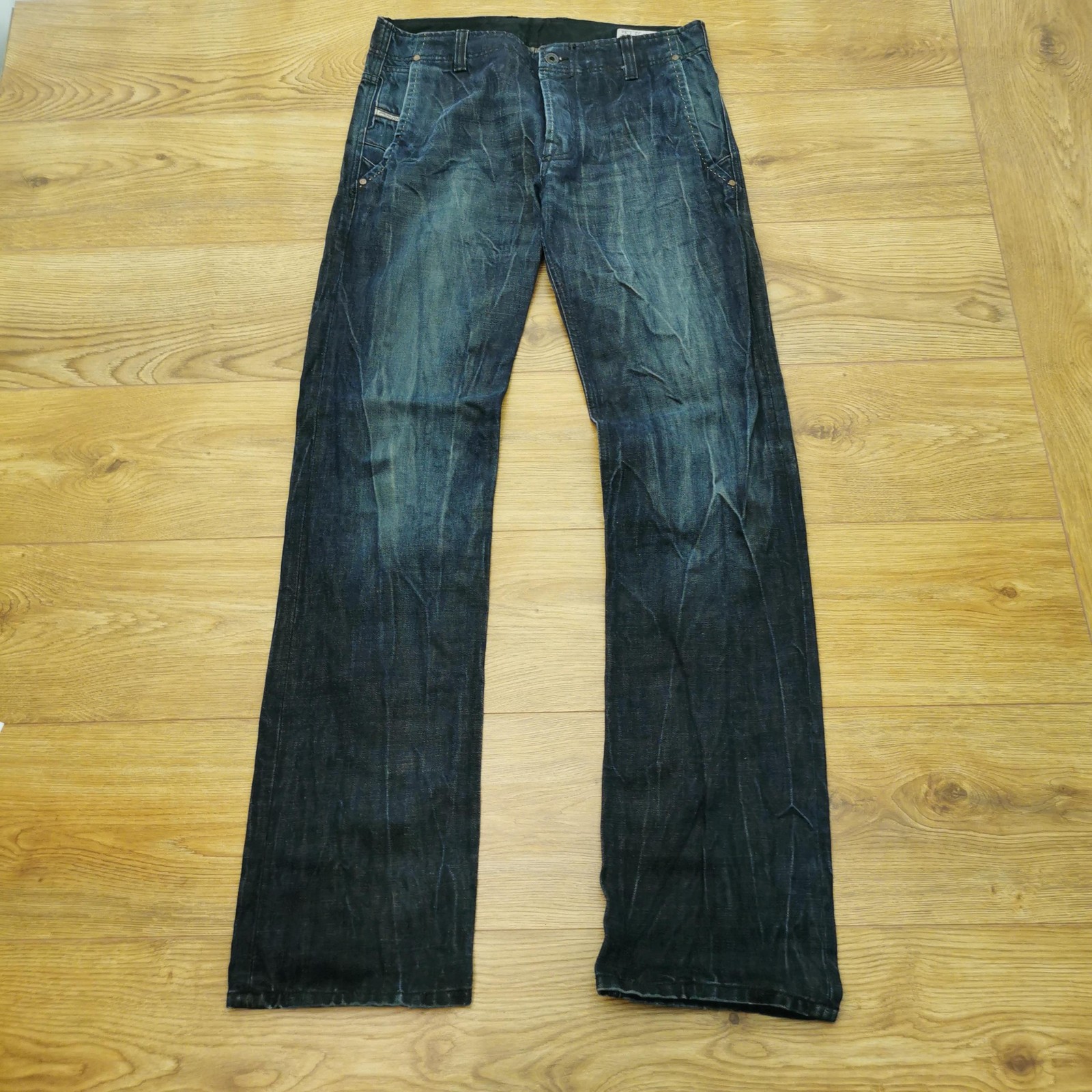Diesel Revick Jeans Mens W32 L36 Blue Regular Straight Denim Italy 0072Y
