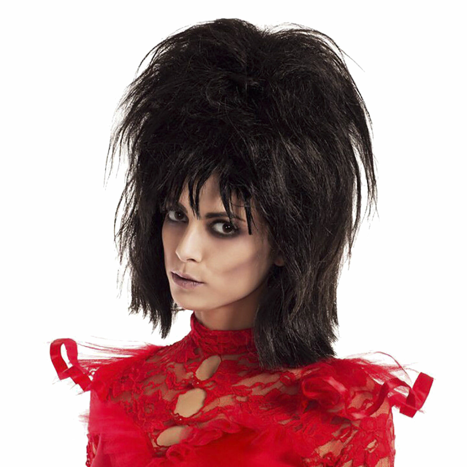 Adult Women's Beetlejuice Lydia Deetz Style Gothic Bride Halloween Costume Wig